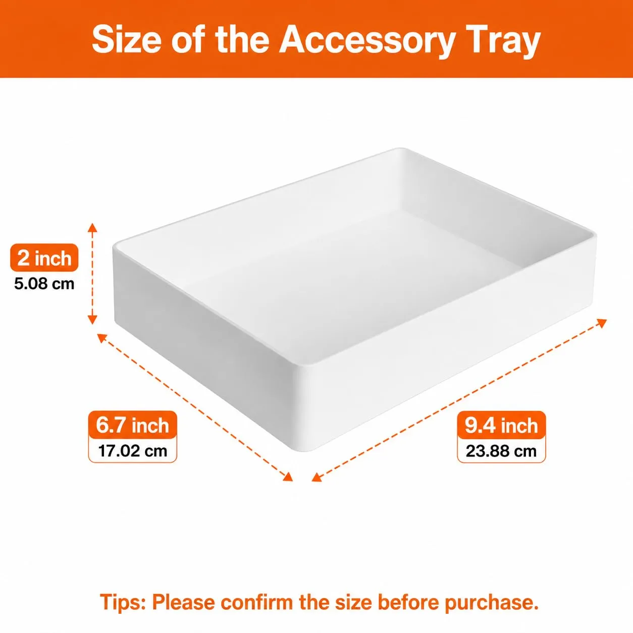 Amazon Basics Plastic Organizer Rettangolare, 24 x 17 x 5 cm, Bianco - immagine 3