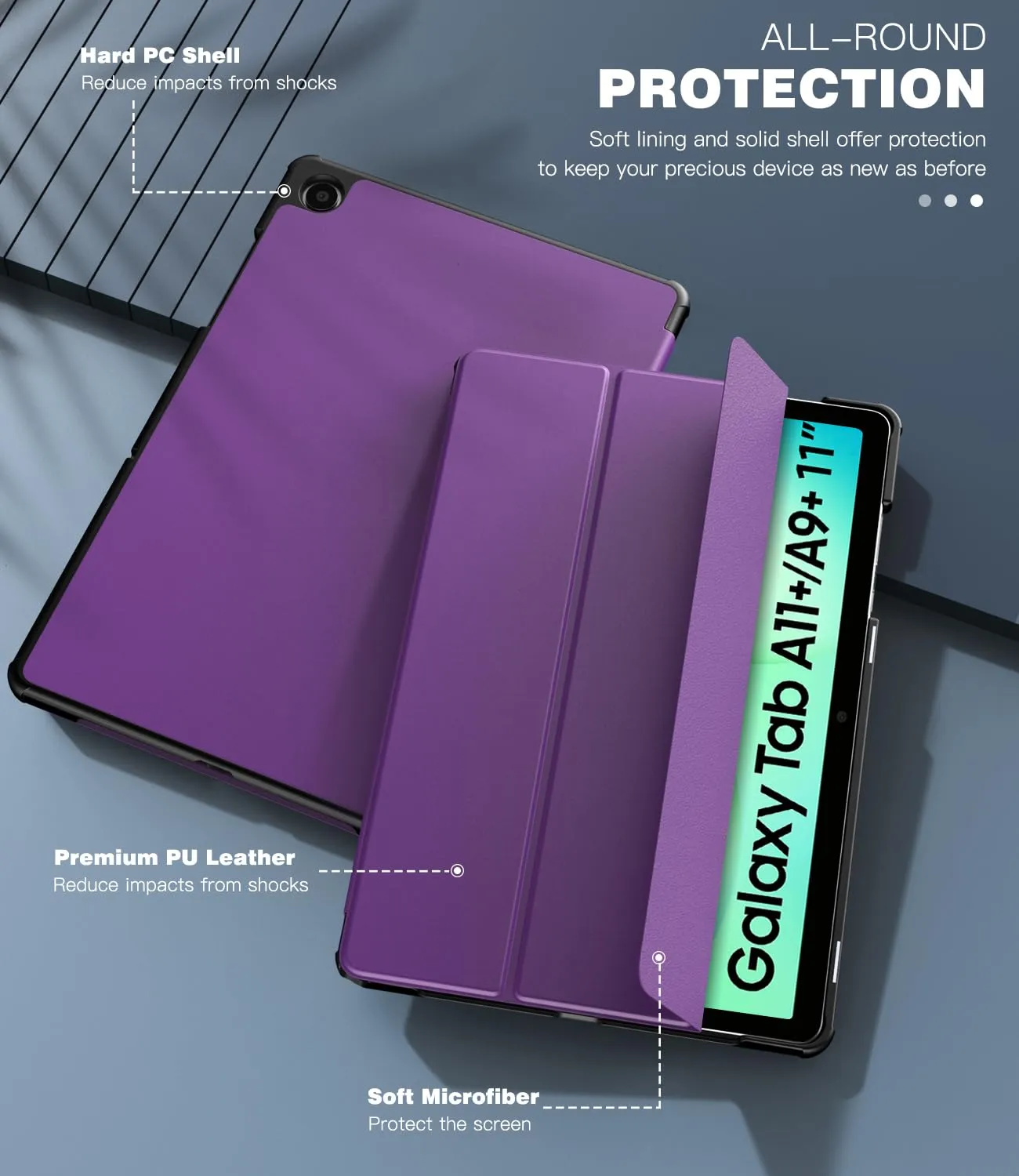 TiMOVO Cover per Samsung Galaxy Tab A11+/A9+ 11" (2025/2023), Viola Profondo - immagine 6