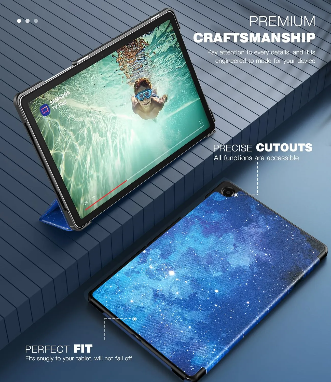 TiMOVO Cover for Samsung Galaxy Tab A11+/A9+ 11", CieloStellatoBlu - immagine 4