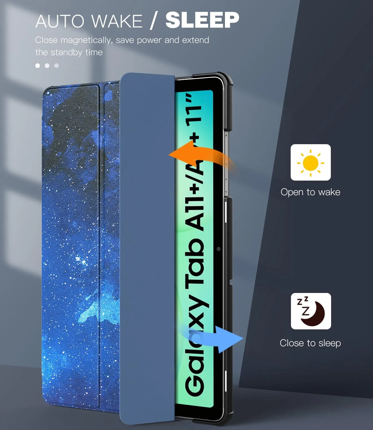 TiMOVO Cover for Samsung Galaxy Tab A11+/A9+ 11", CieloStellatoBlu - immagine 5