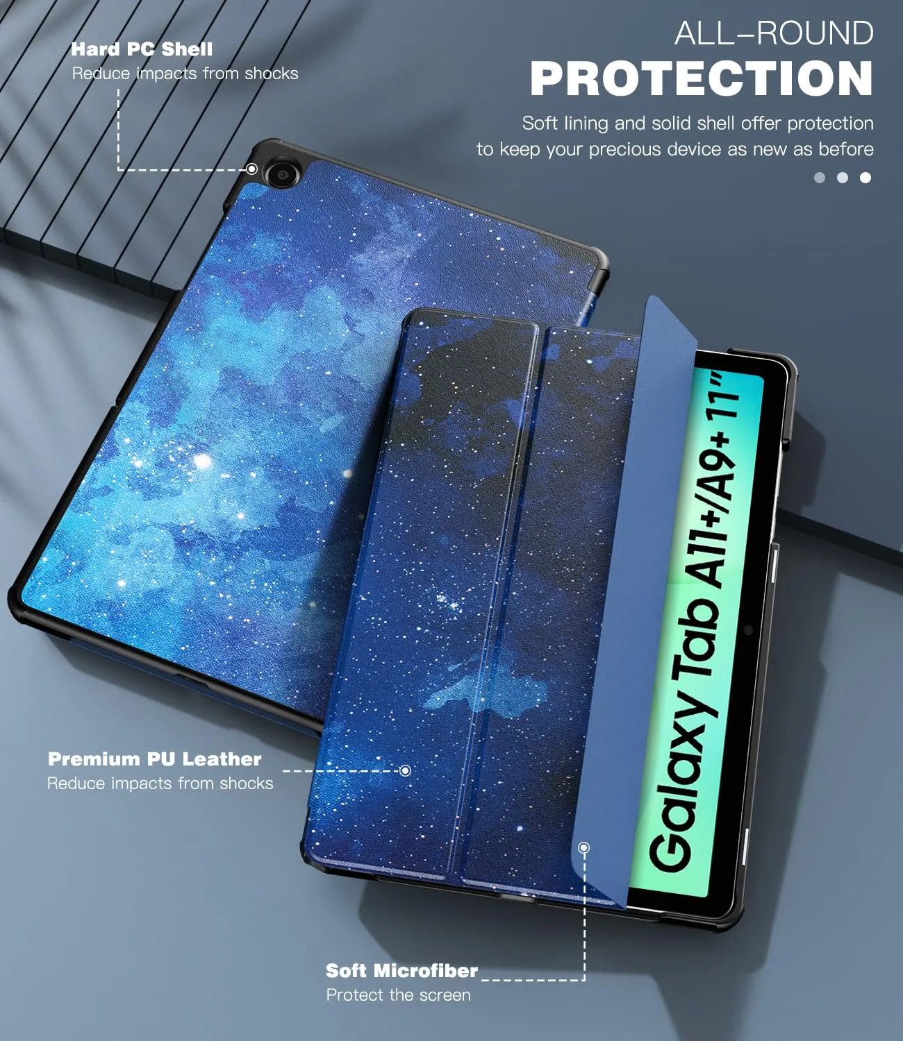 TiMOVO Cover for Samsung Galaxy Tab A11+/A9+ 11", CieloStellatoBlu - immagine 6