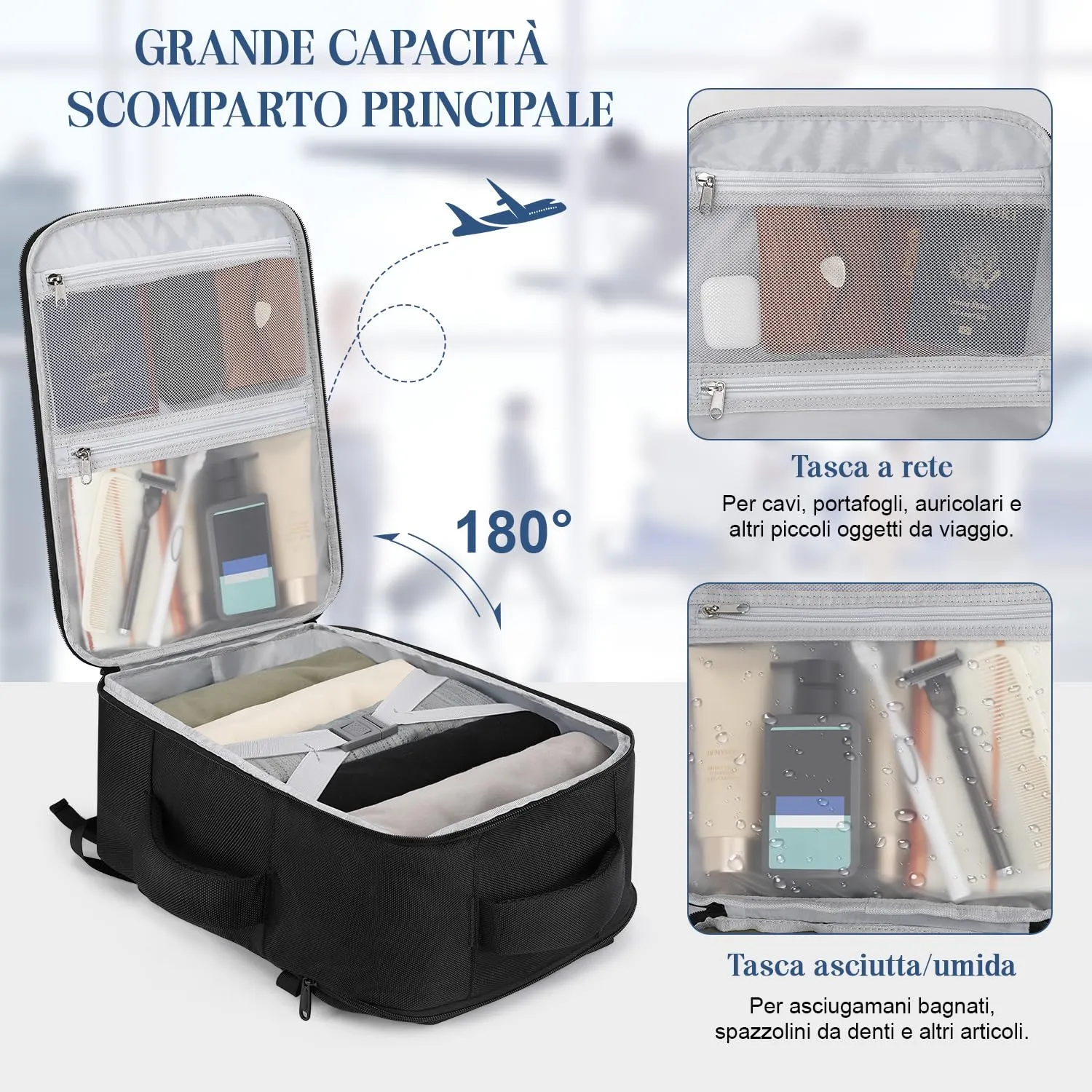 VSNOON Zaino da Viaggio Bagaglio a Mano Ryanair 40x30x20 cm, 24L - immagine 4