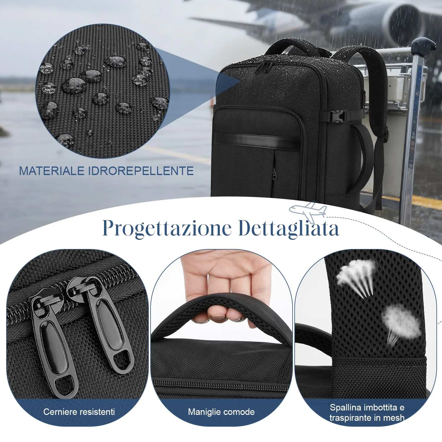 VSNOON Zaino da Viaggio Bagaglio a Mano Ryanair 40x30x20 cm, 24L - immagine 6