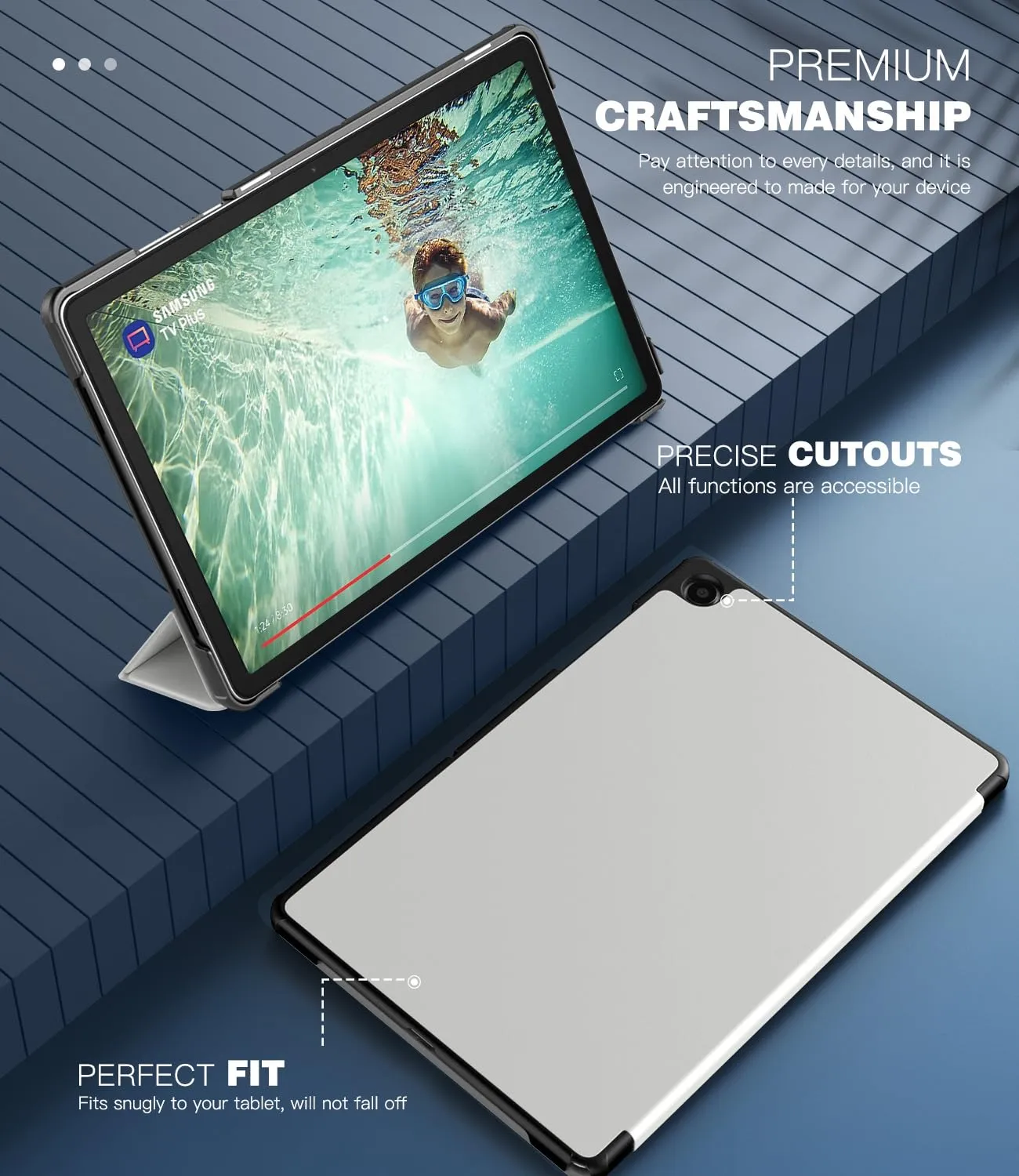 TiMOVO Cover per Samsung Galaxy Tab A11+/A9+ 11", Grigio Albicocca - immagine 4