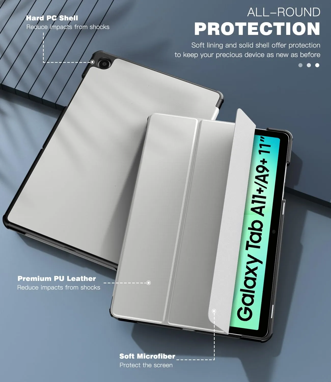 TiMOVO Cover per Samsung Galaxy Tab A11+/A9+ 11", Grigio Albicocca - immagine 6