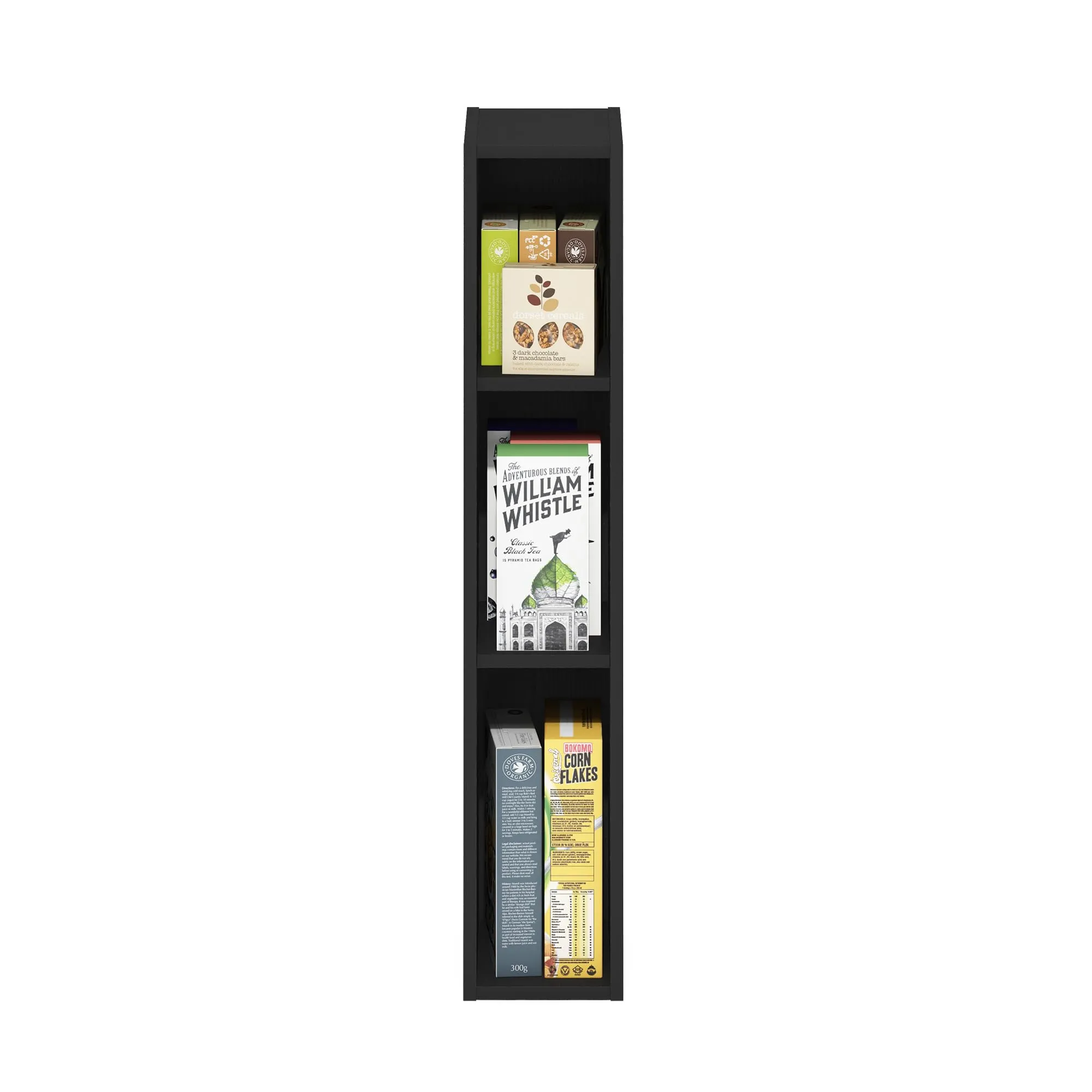 Furinno Fulda Libreria salvaspazio a 3 ripiani, 15 cm, Legno Nero - immagine 6