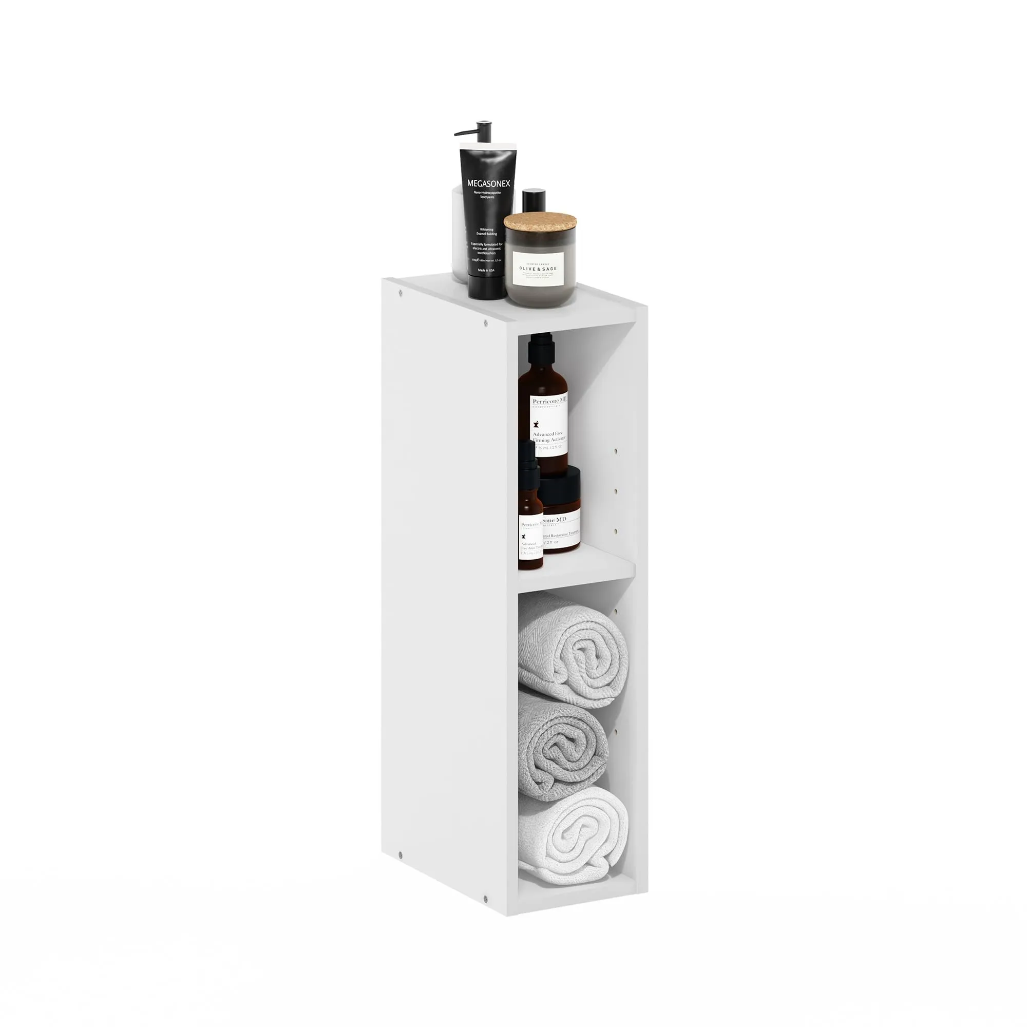 Furinno Fulda Libreria Salvaspazio a 2 Ripiani, 15 cm, Bianco - immagine 5