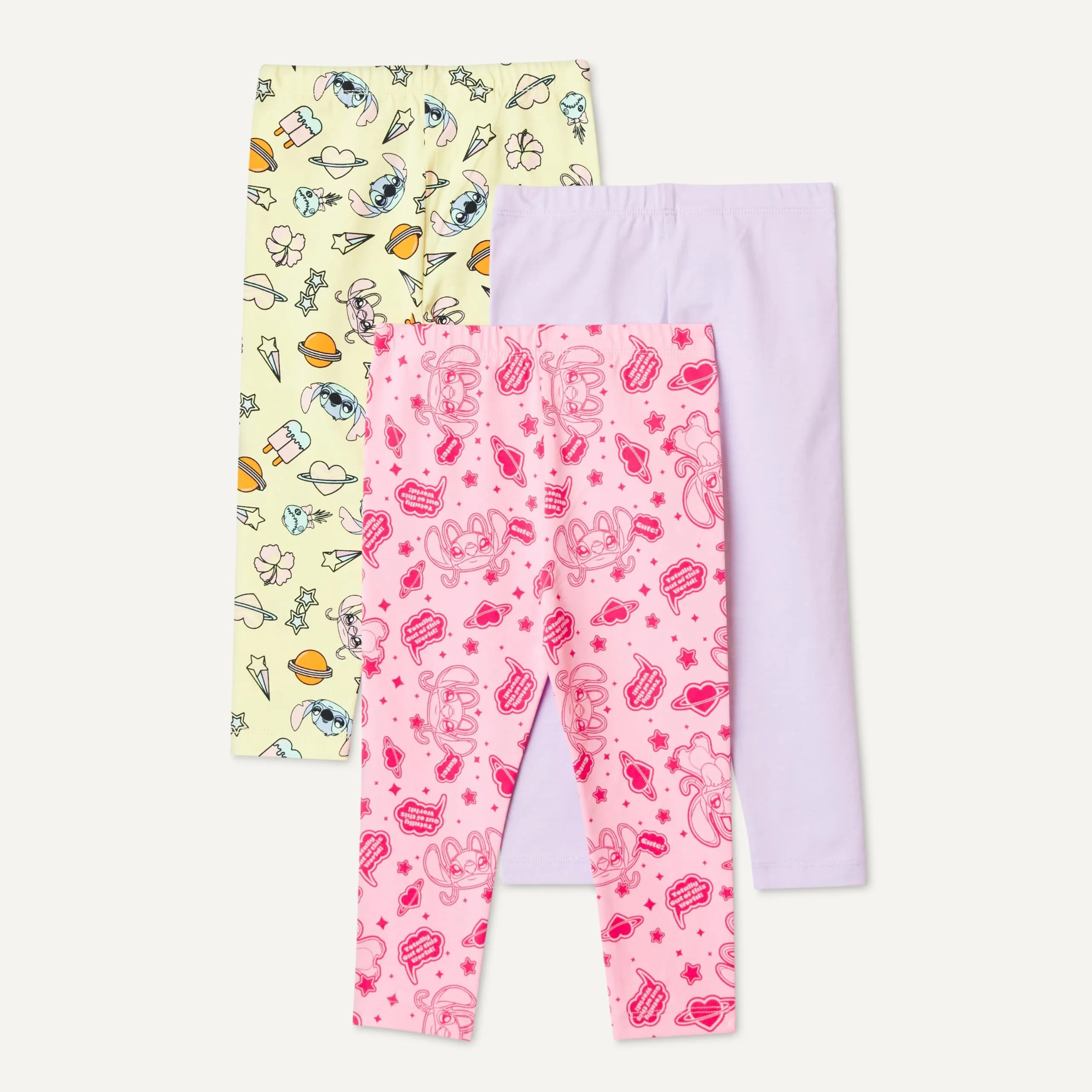 Amazon Essentials Disney Leggings da Bambina, Stitch And Angel, Confezione da 3, 2 anni - immagine 3