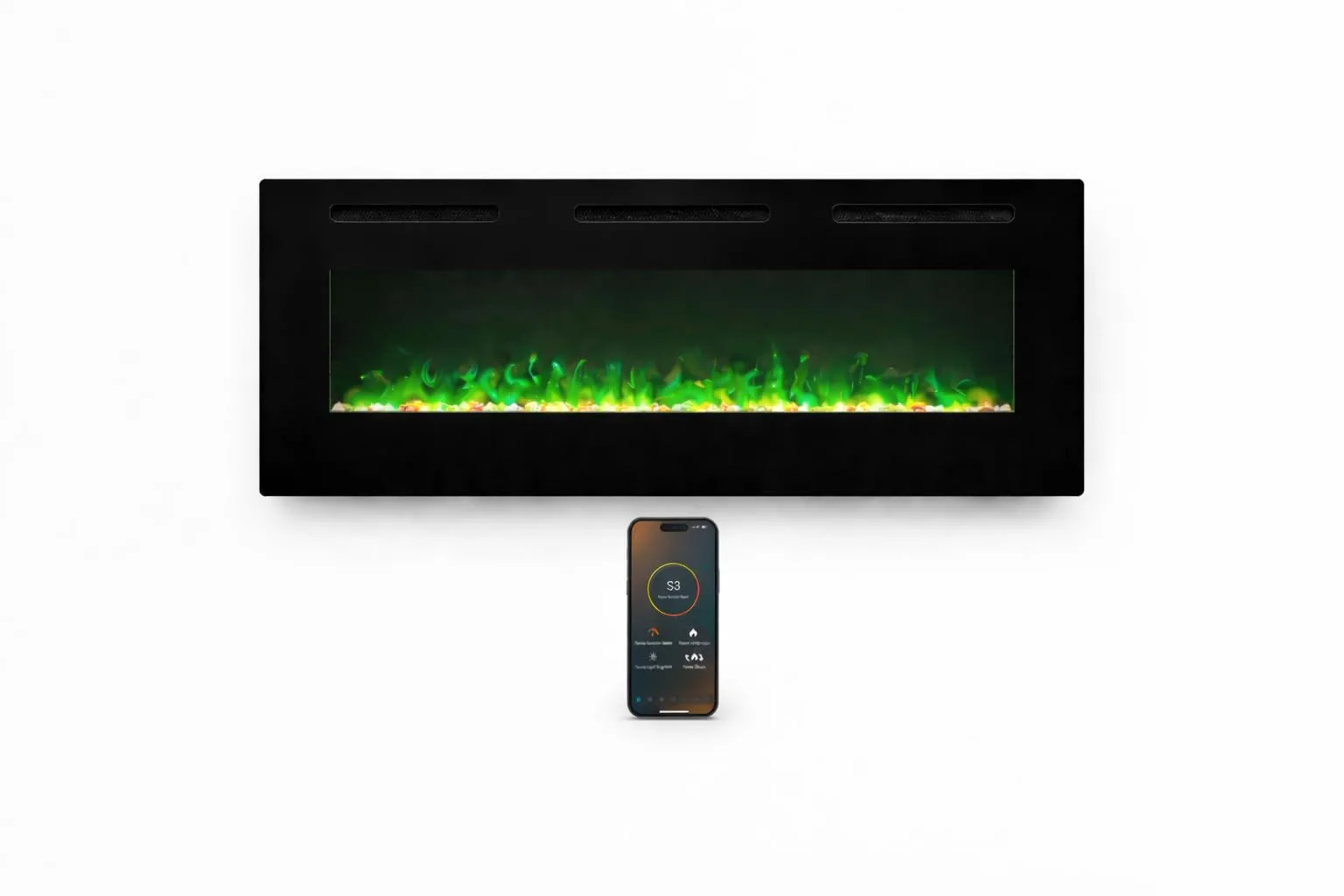 Weka Fireplace Camino Elettrico a Parete WiFi 107cm, 750/1500W EF42RB - immagine 5