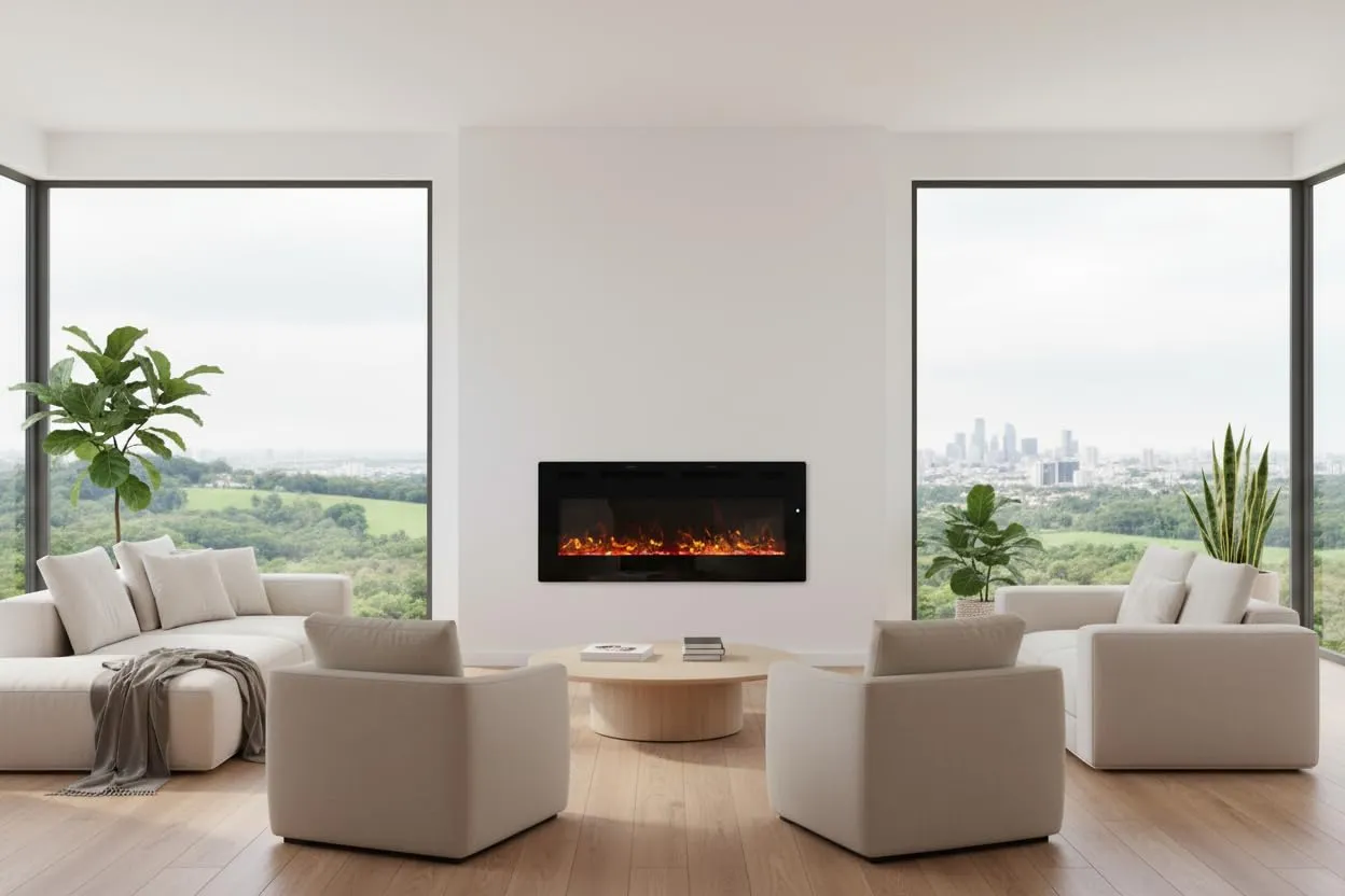 Weka Fireplace Camino Elettrico a Parete WiFi 107cm, 750/1500W EF42RB - immagine 6