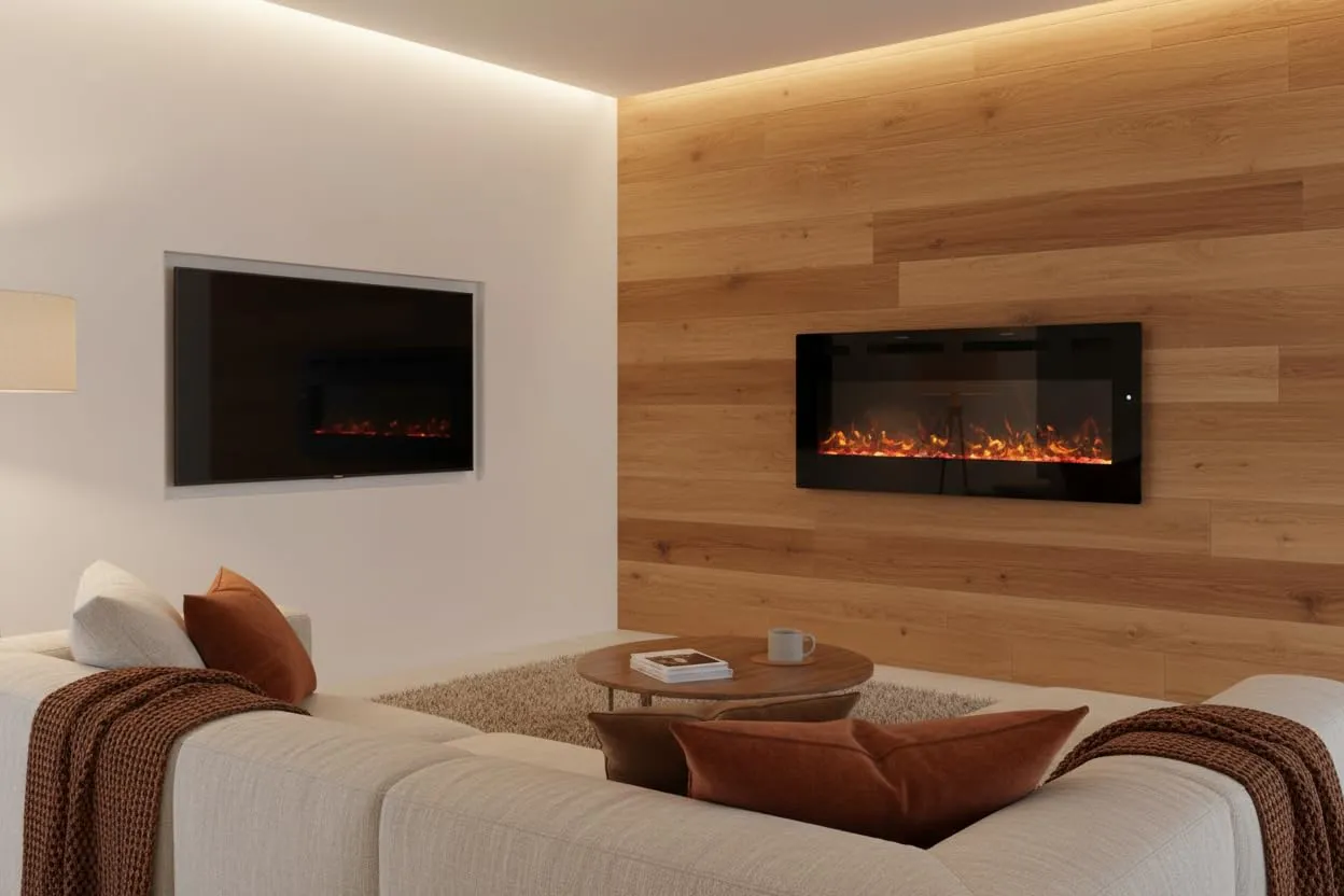 Weka Fireplace Camino Elettrico a Parete WiFi 107cm, 750/1500W EF42RB - immagine 7