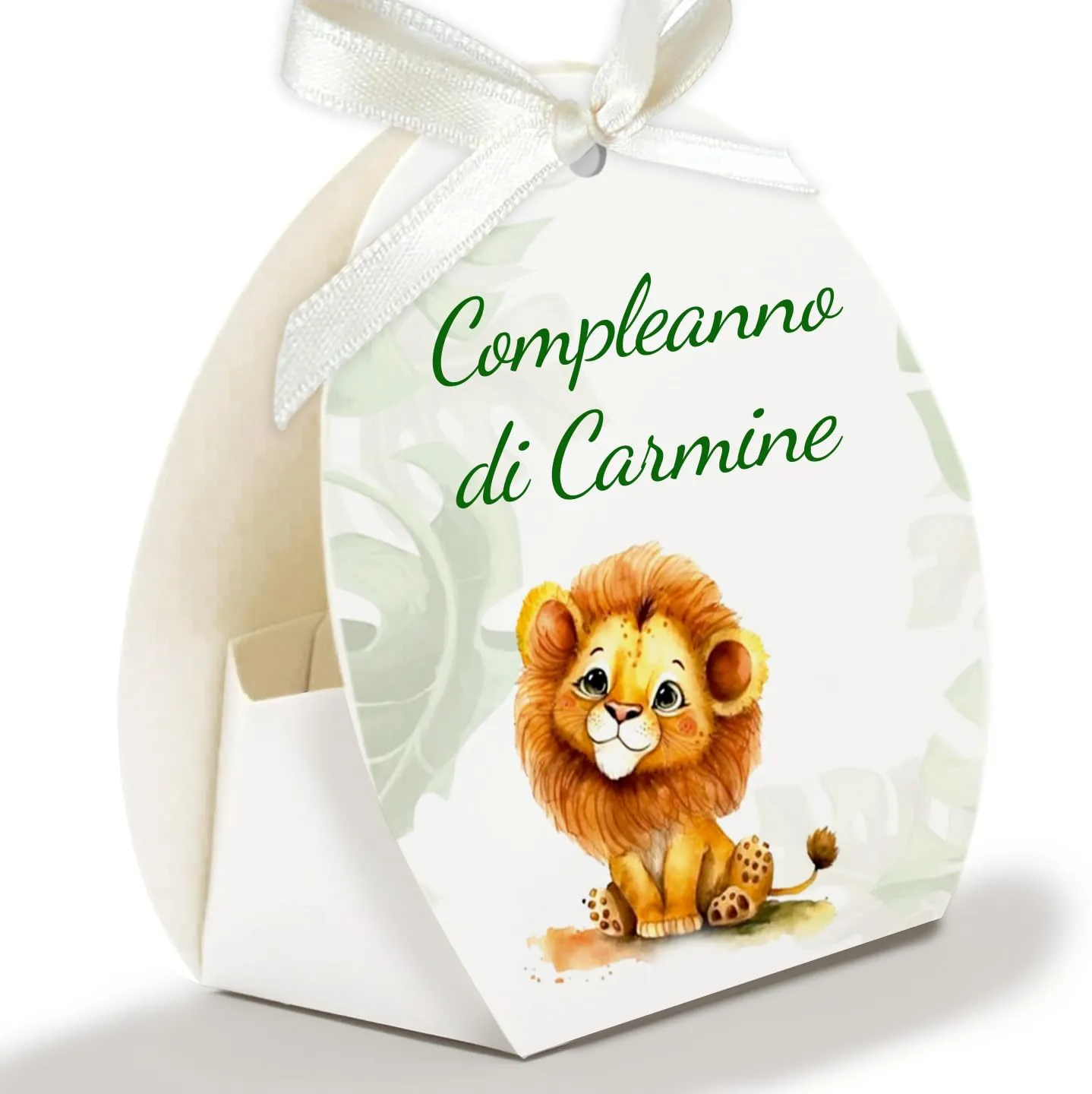 Mr Pubblicità - 30 Scatoline Portaconfetti con Nastrini Personalizzate (Leoncino) - immagine 3