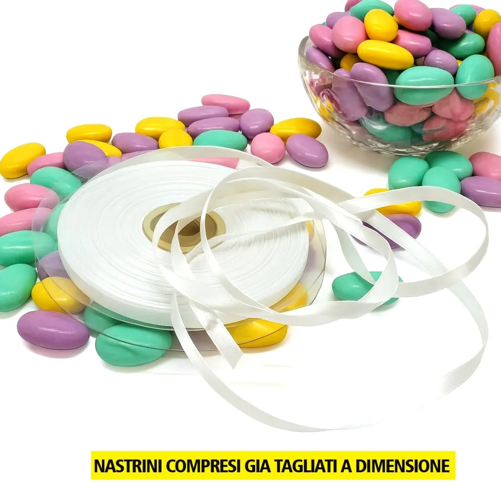 Mr Pubblicità - 30 Scatoline Portaconfetti con Nastrini Personalizzate (Elefantino Baby) - immagine 6