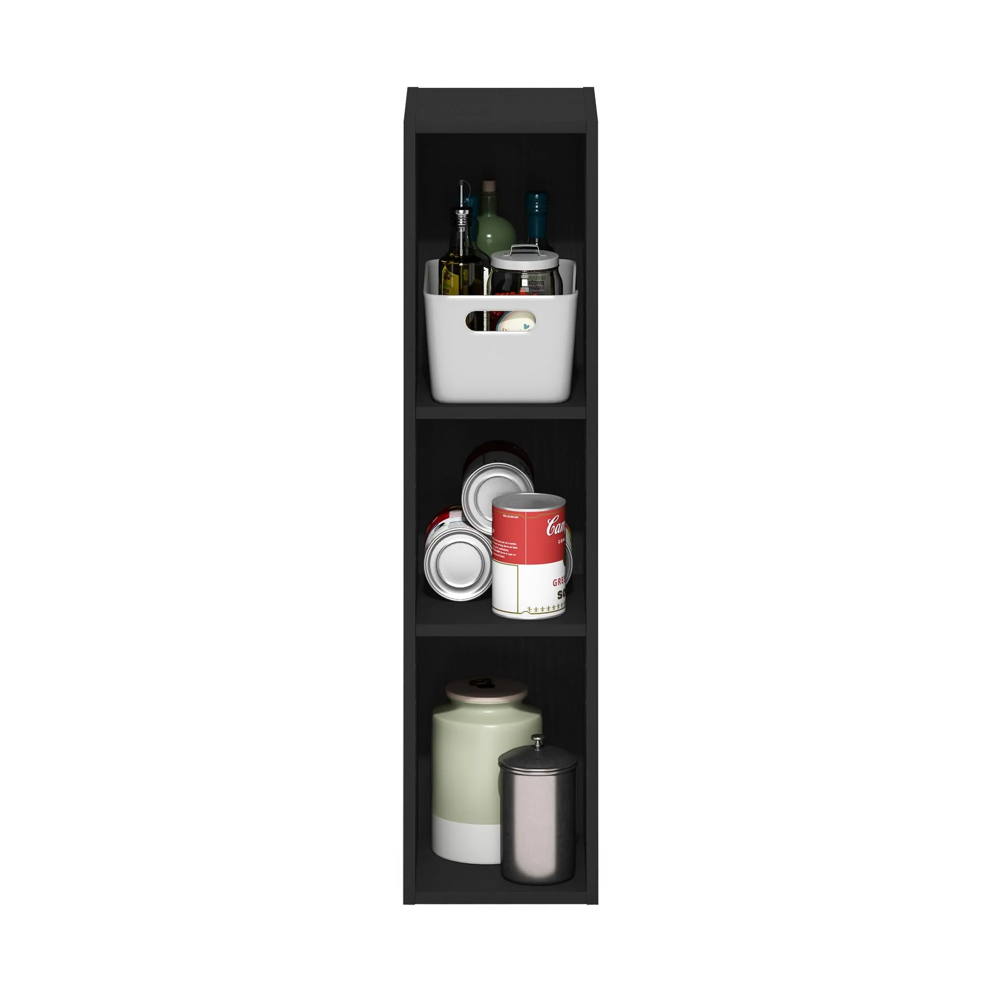 Furinno Fulda Libreria salvaspazio a 3 ripiani, 20 cm, Legno Nero - immagine 7
