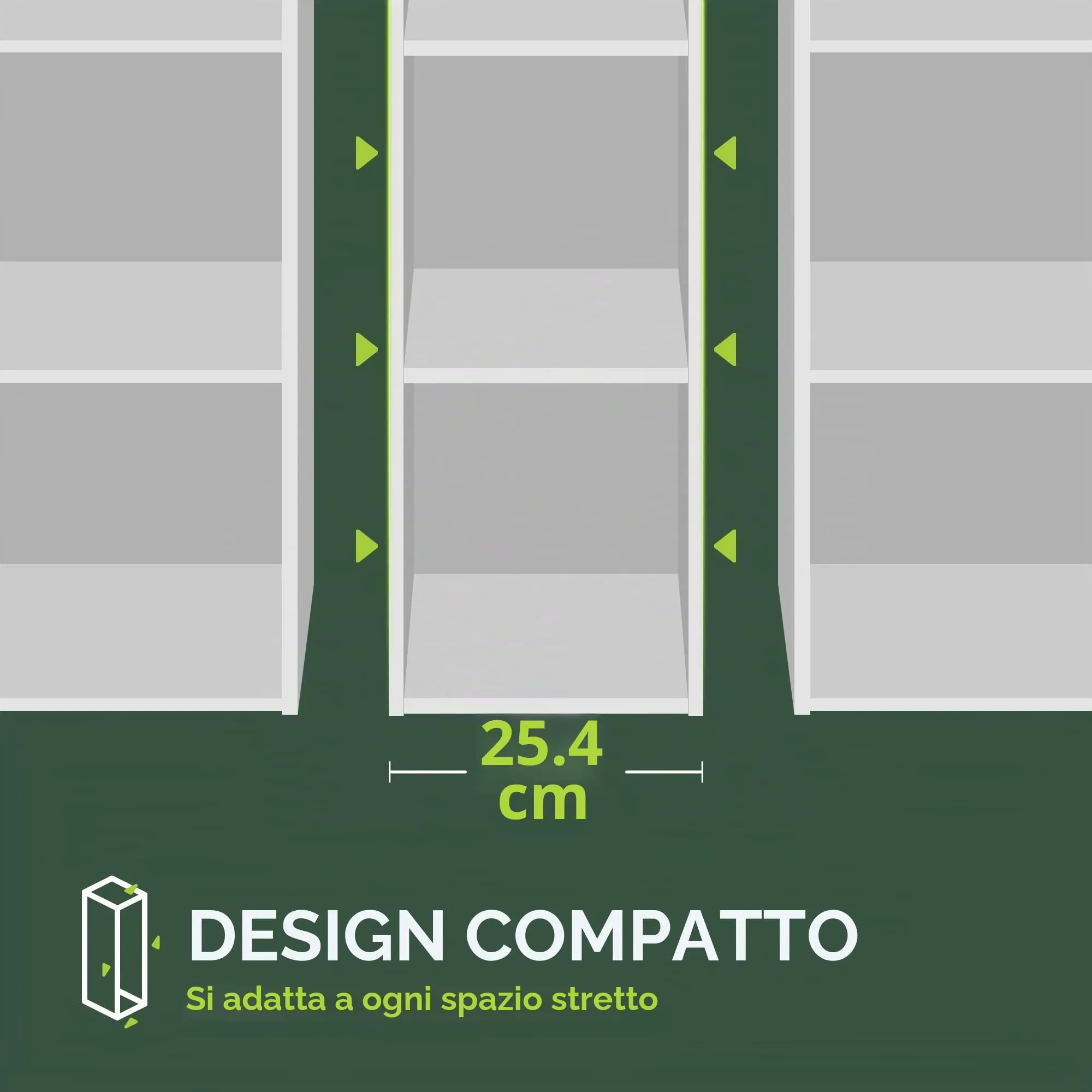 Furinno Fulda Libreria Salvaspazio a 3 Ripiani, 25 cm, Legno Nero - immagine 4