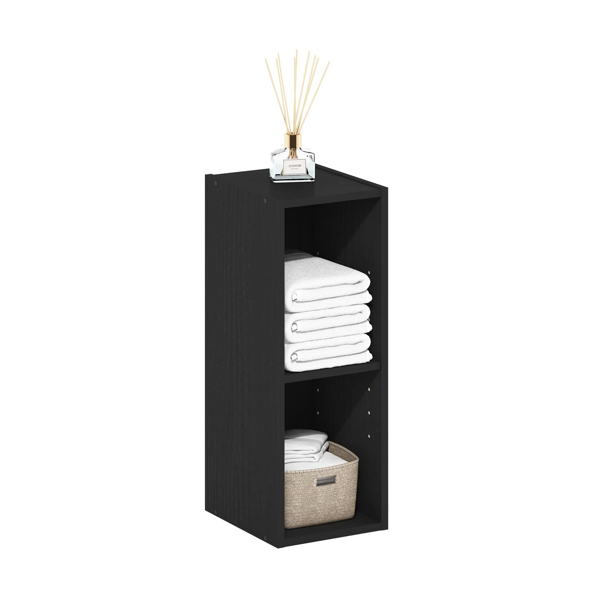 Furinno Fulda Libreria salvaspazio a 2 ripiani, 20 cm, Legno Nero - immagine 1