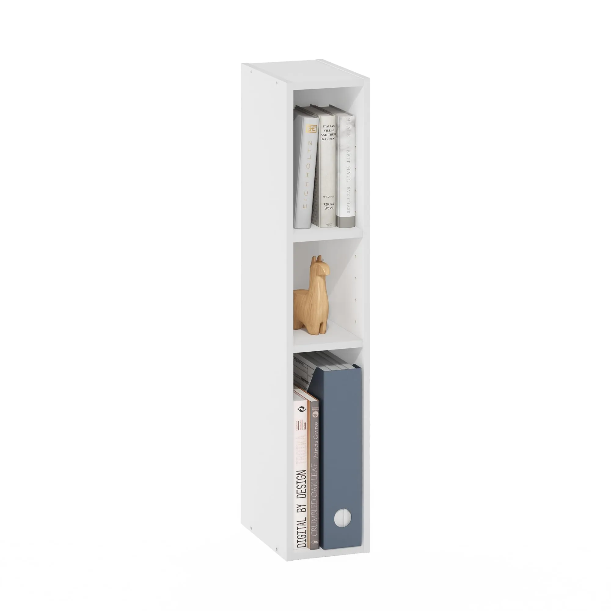 Furinno Fulda Libreria Salvaspazio a 3 Ripiani, 15 cm, Bianco - immagine 1