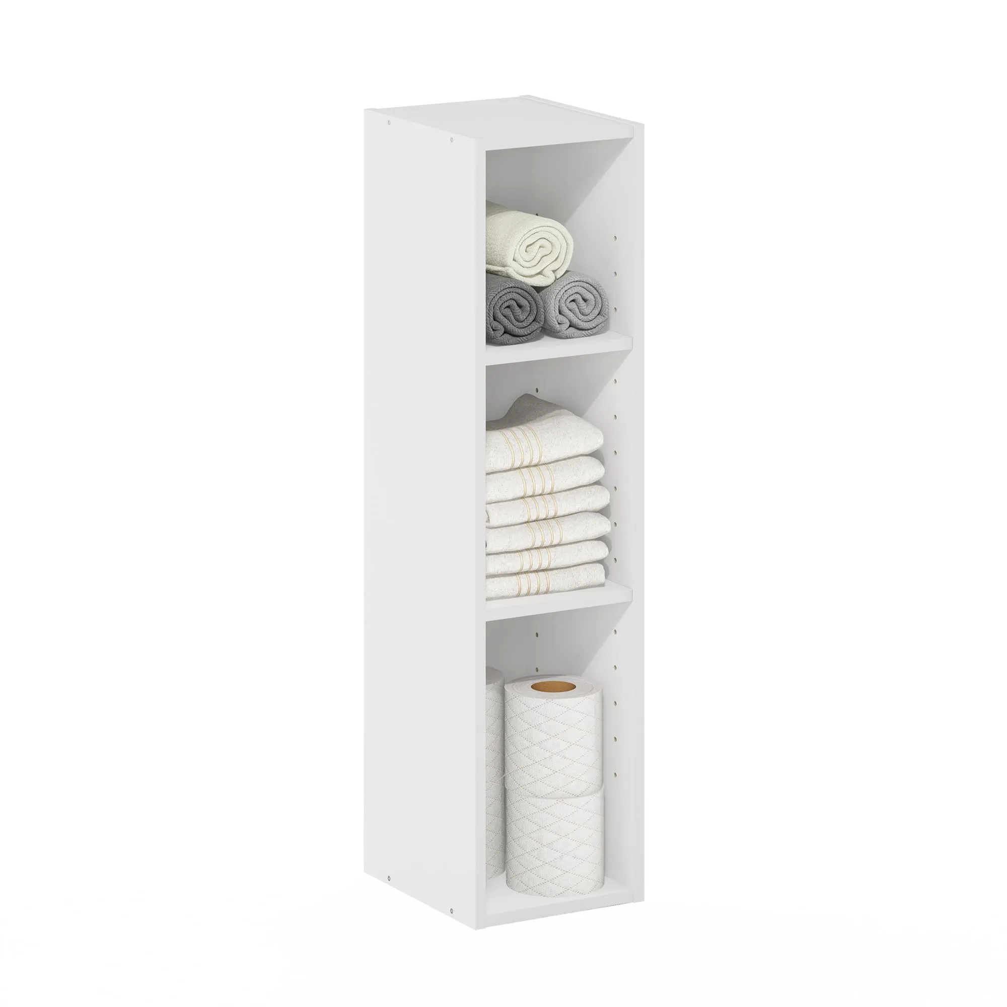 Furinno Fulda libreria salvaspazio a 3 ripiani, 20 cm, bianco - immagine 1