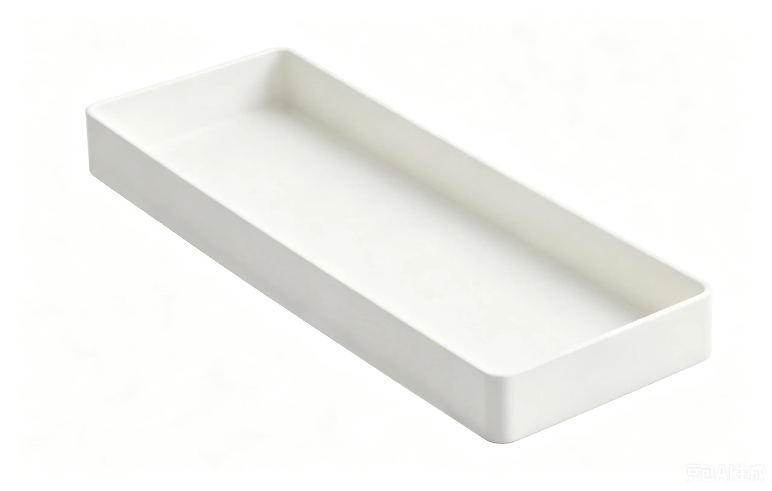 Amazon Basics Rettangolare Plastic Organizer, Mezza vaschetta portaoggetti, 23.8 x 8.3 x 2.5 cm, Bianco - immagine 1