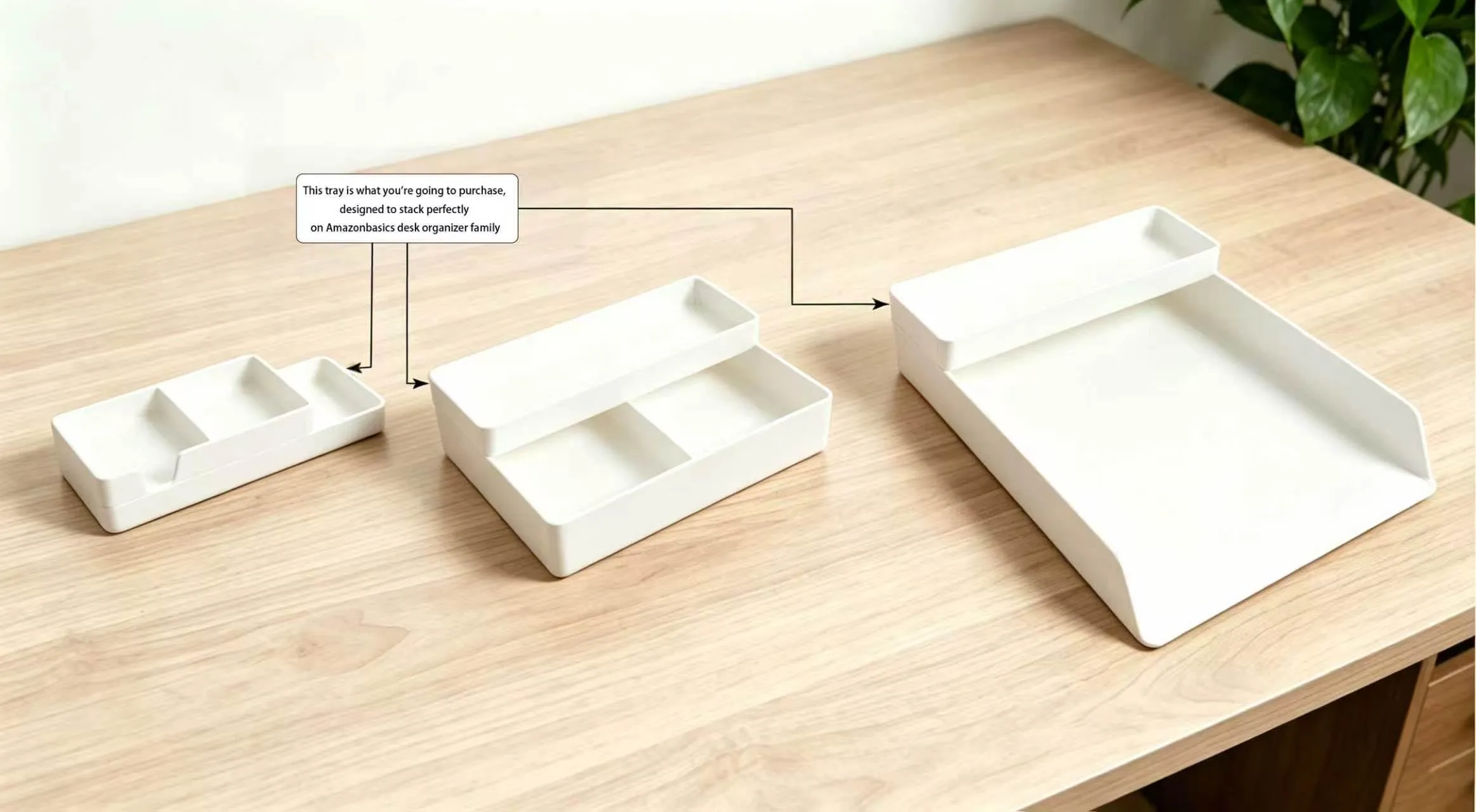 Amazon Basics Rettangolare Plastic Organizer, Mezza vaschetta portaoggetti, 23.8 x 8.3 x 2.5 cm, Bianco - immagine 7