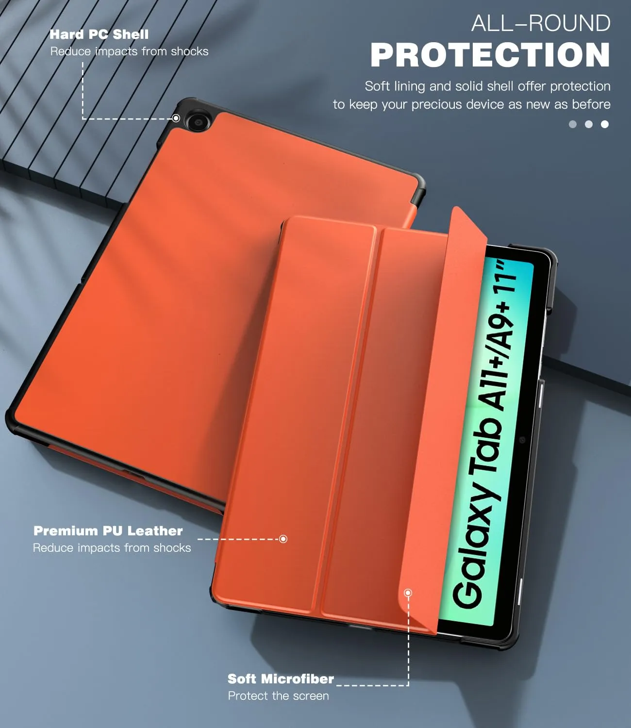 TiMOVO Cover per Samsung Galaxy Tab A11+ 11" (2025), Arancione - immagine 6