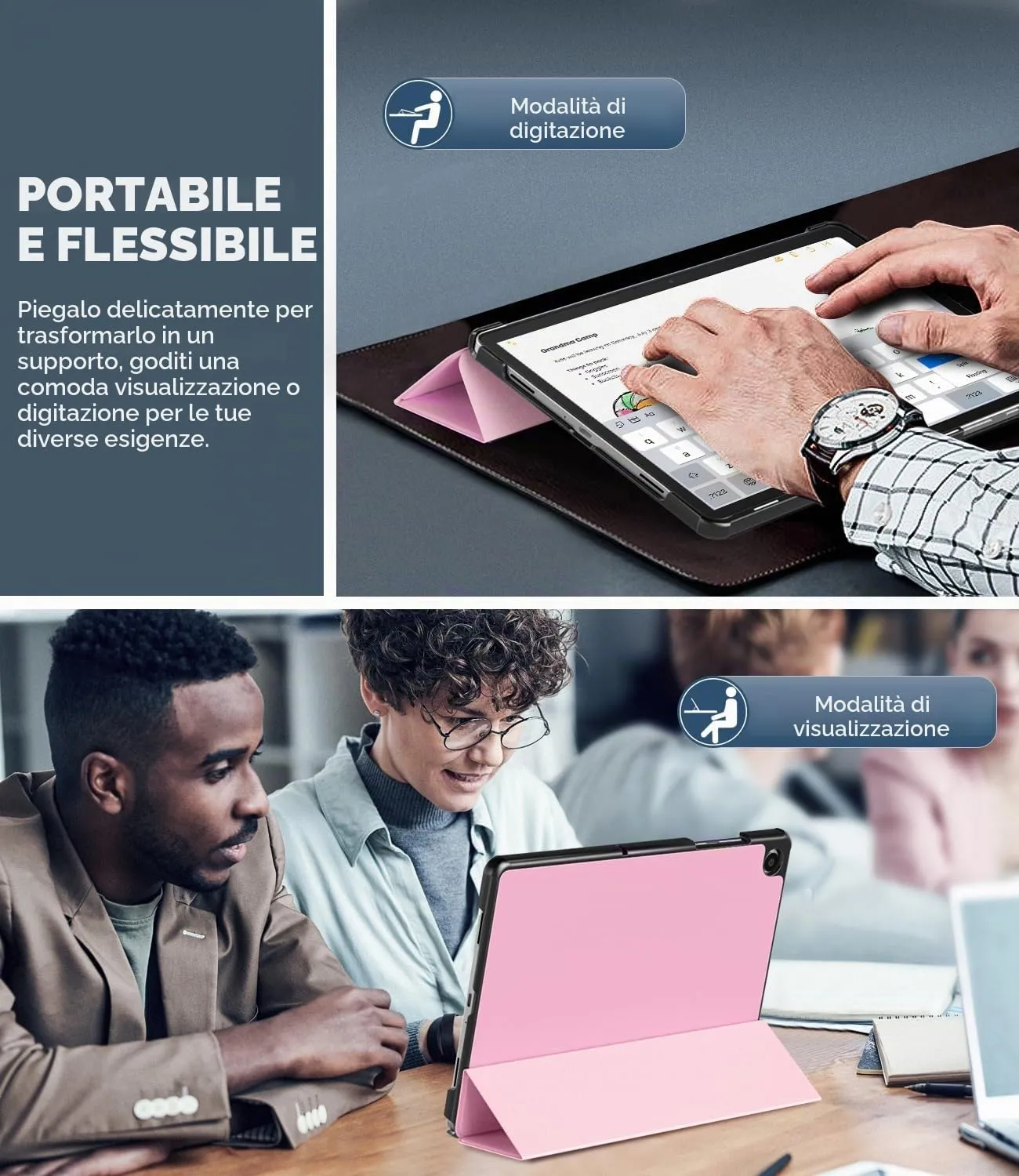TiMOVO Cover per Samsung Galaxy Tab A11+/A9+ 11" (2023/2025), Fiore Rosa - immagine 3