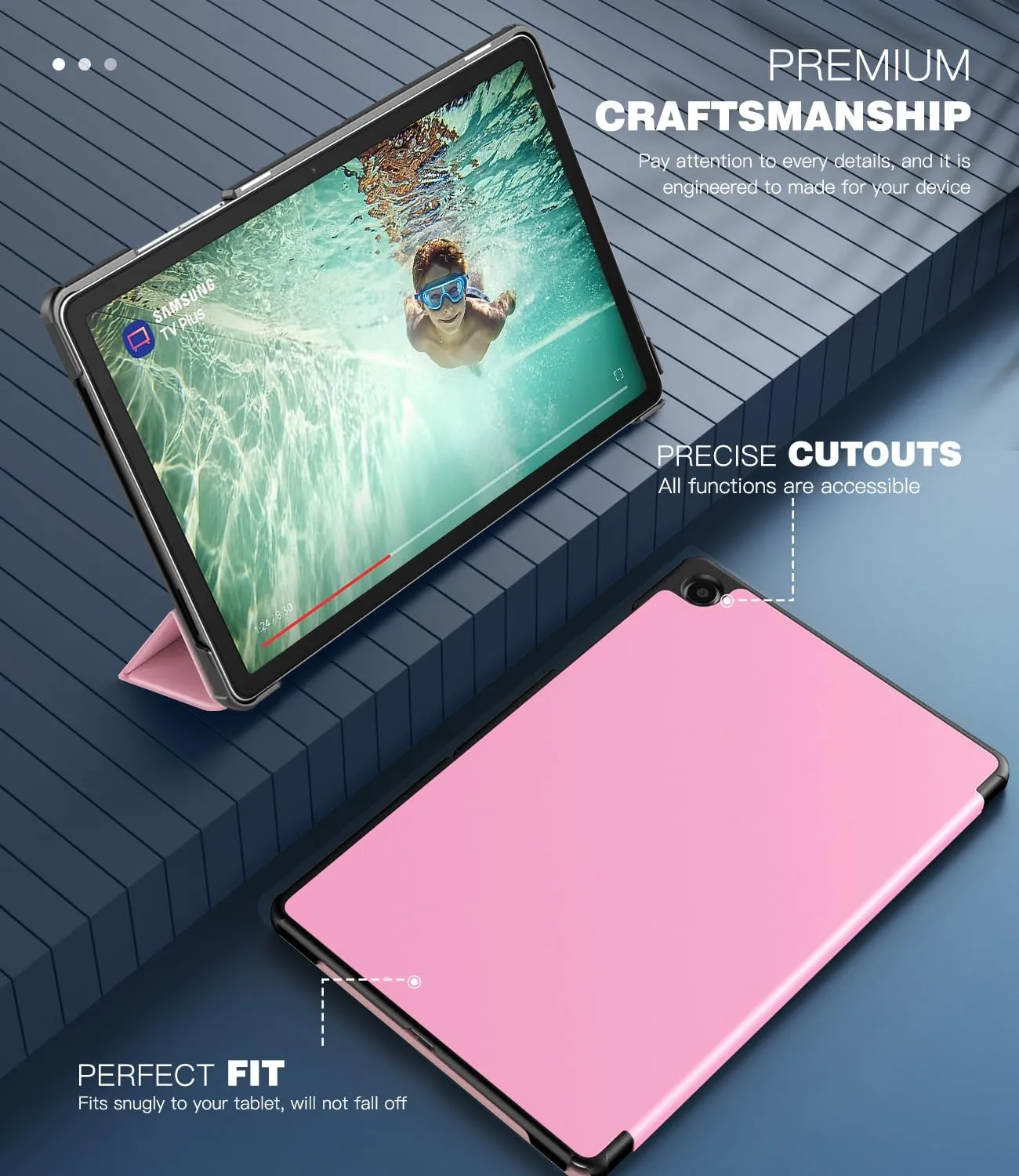 TiMOVO Cover per Samsung Galaxy Tab A11+/A9+ 11" (2023/2025), Fiore Rosa - immagine 4