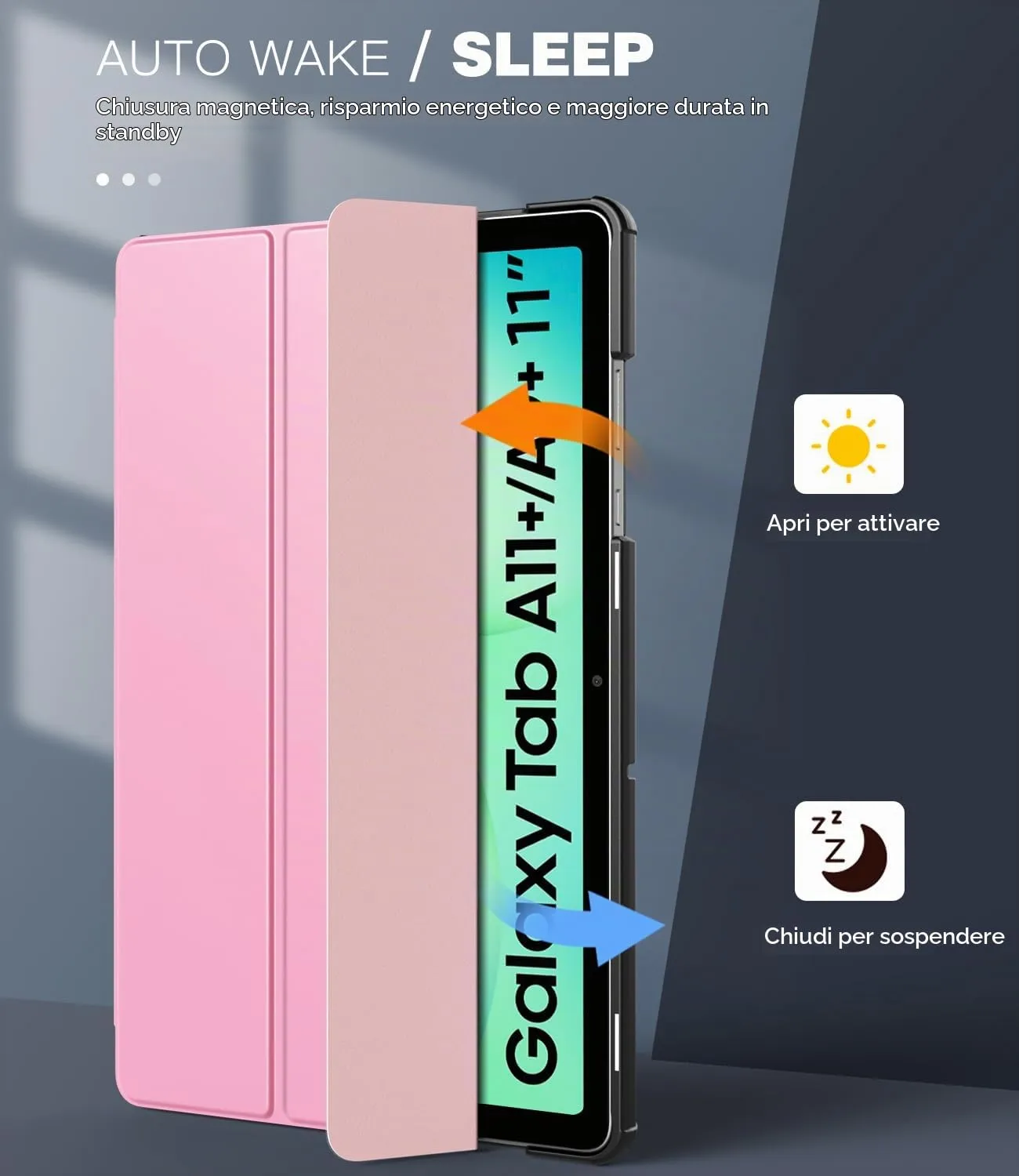 TiMOVO Cover per Samsung Galaxy Tab A11+/A9+ 11" (2023/2025), Fiore Rosa - immagine 5