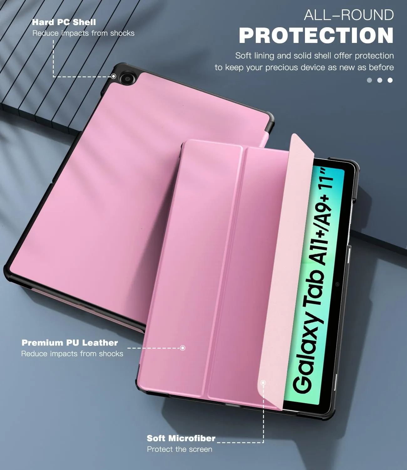 TiMOVO Cover per Samsung Galaxy Tab A11+/A9+ 11" (2023/2025), Fiore Rosa - immagine 6
