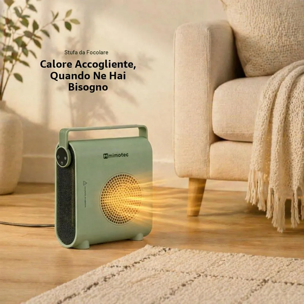 M Mimotec Green Hearth Termoventilatore Elettrico in Ceramica 2000W con Telecomando, MI7064 - immagine 3
