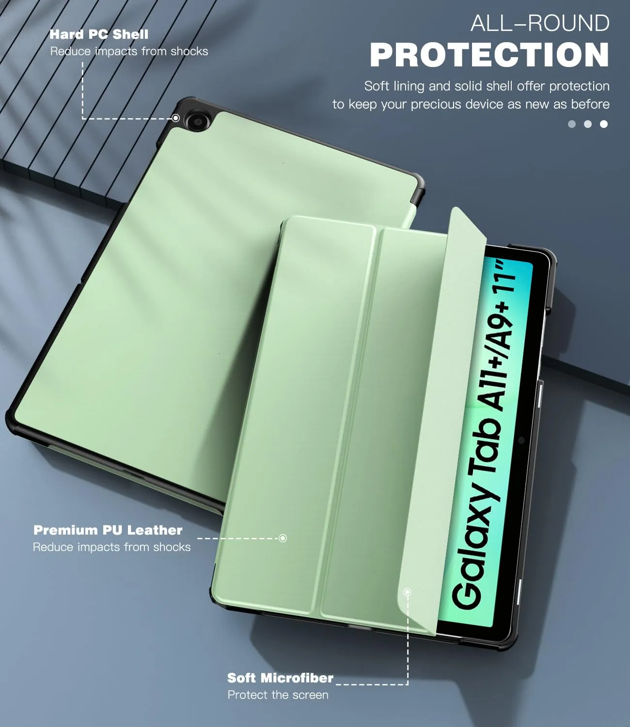 TiMOVO Cover per Samsung Galaxy Tab A11+ / A9+ 11" (2025/2023), Verde - immagine 6