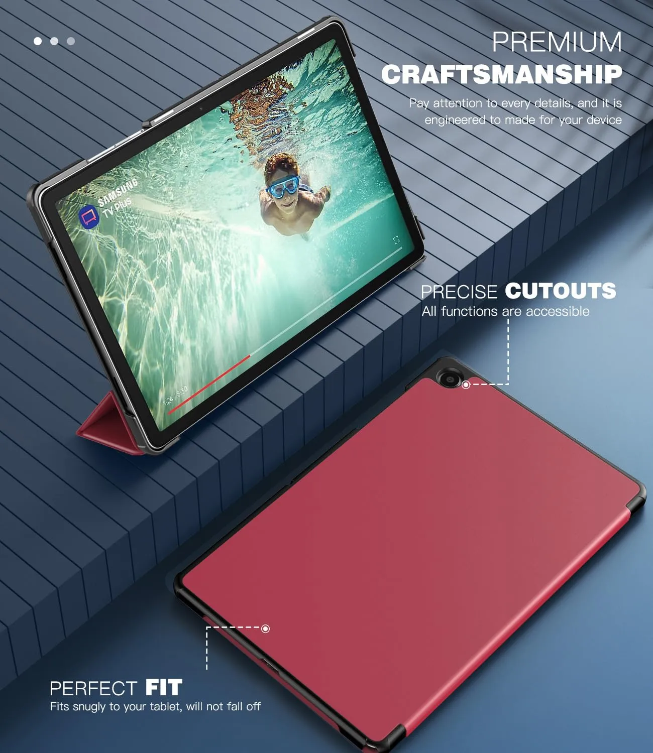 TiMOVO Cover per Samsung Galaxy Tab A11+/A11 Plus 11" 2025, Vino Rosso - immagine 4
