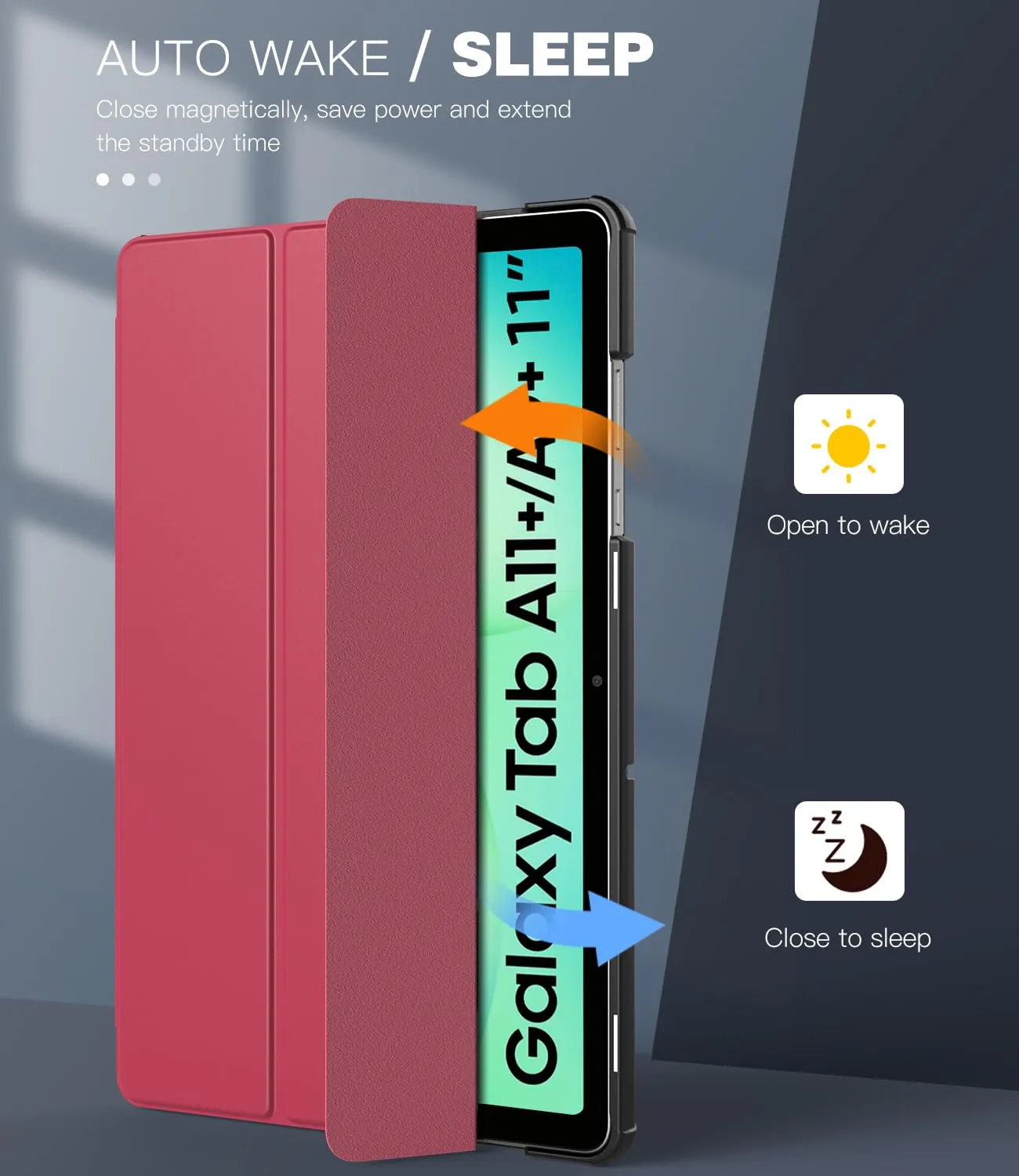 TiMOVO Cover per Samsung Galaxy Tab A11+/A11 Plus 11" 2025, Vino Rosso - immagine 5