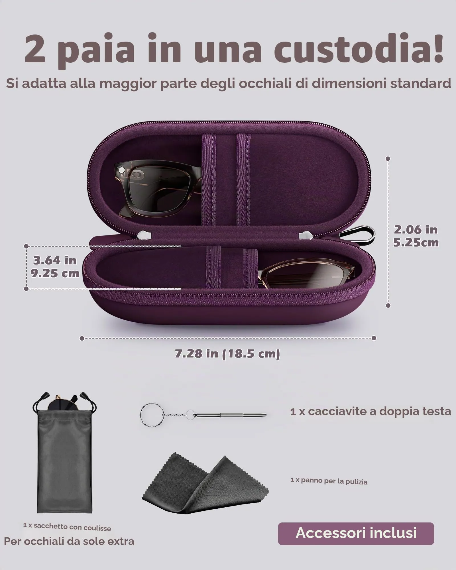 ProCase Custodia per 2 paia di Occhiali da Sole - immagine 2