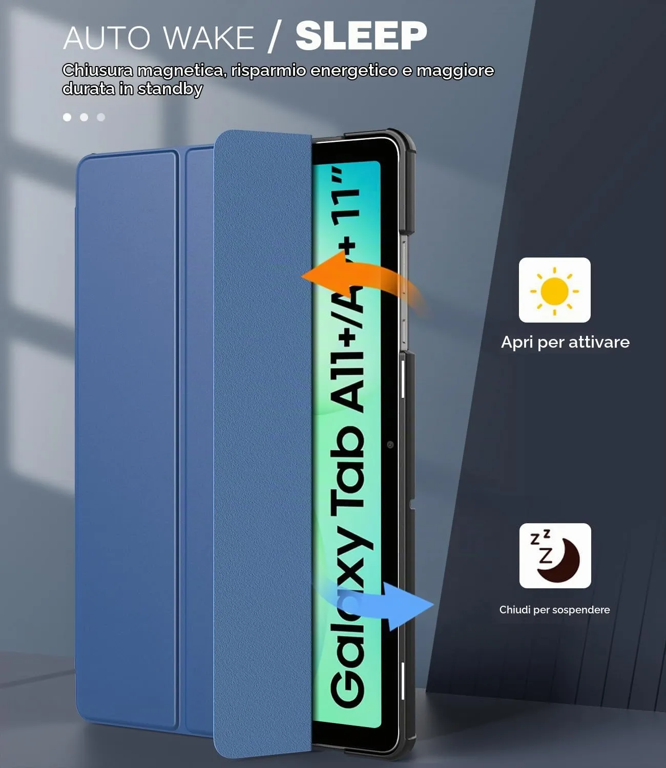 TiMOVO Cover per Samsung Galaxy Tab A11+ / A9+ 11" (2025/2023), Blu Marino - immagine 5