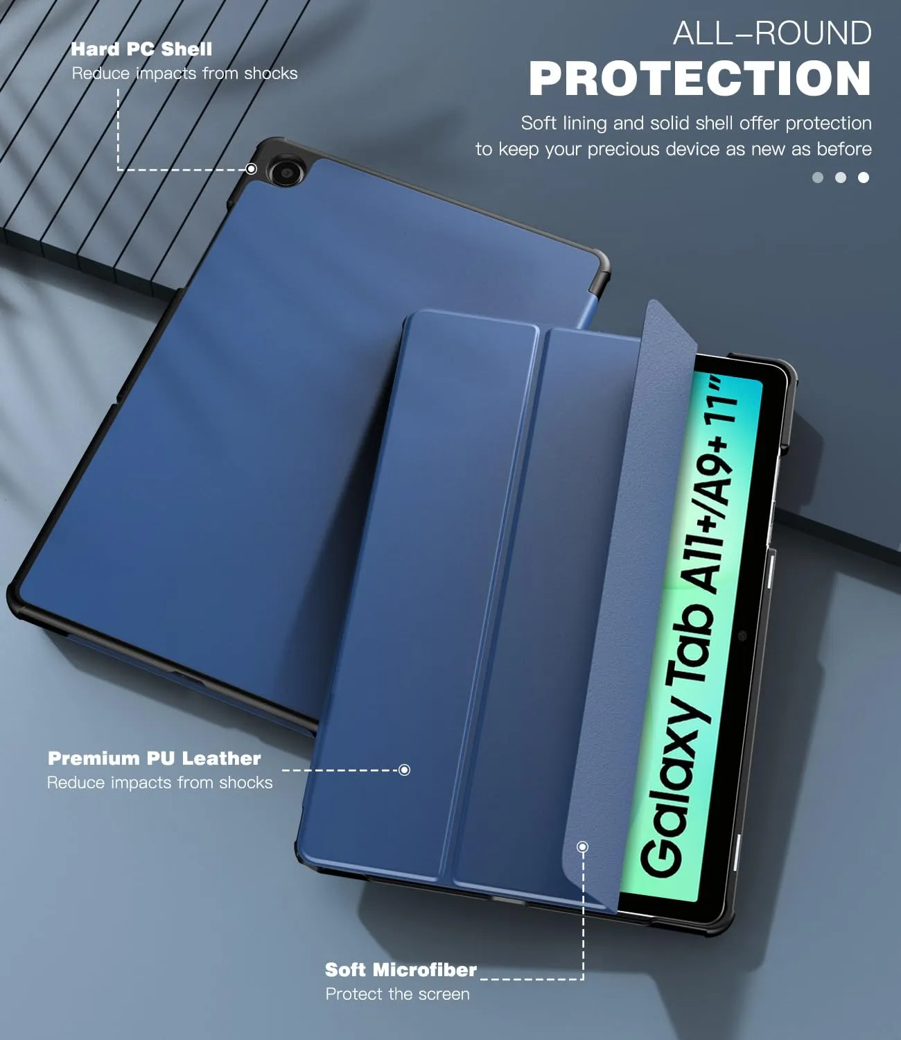 TiMOVO Cover per Samsung Galaxy Tab A11+ / A9+ 11" (2025/2023), Blu Marino - immagine 6