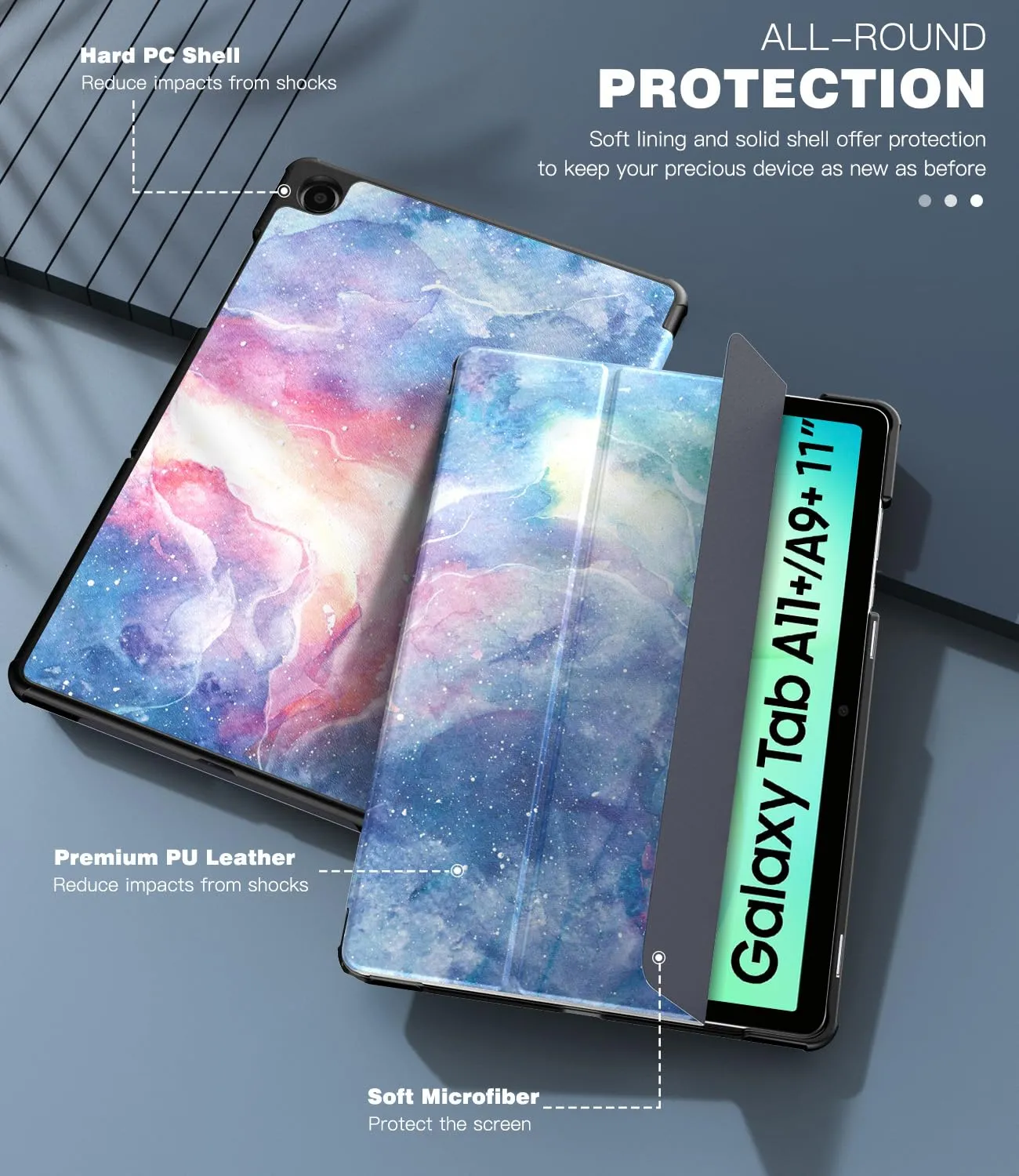 TiMOVO Cover per Samsung Galaxy Tab A11+/A9+ 11", Nebulose Fantastiche - immagine 6