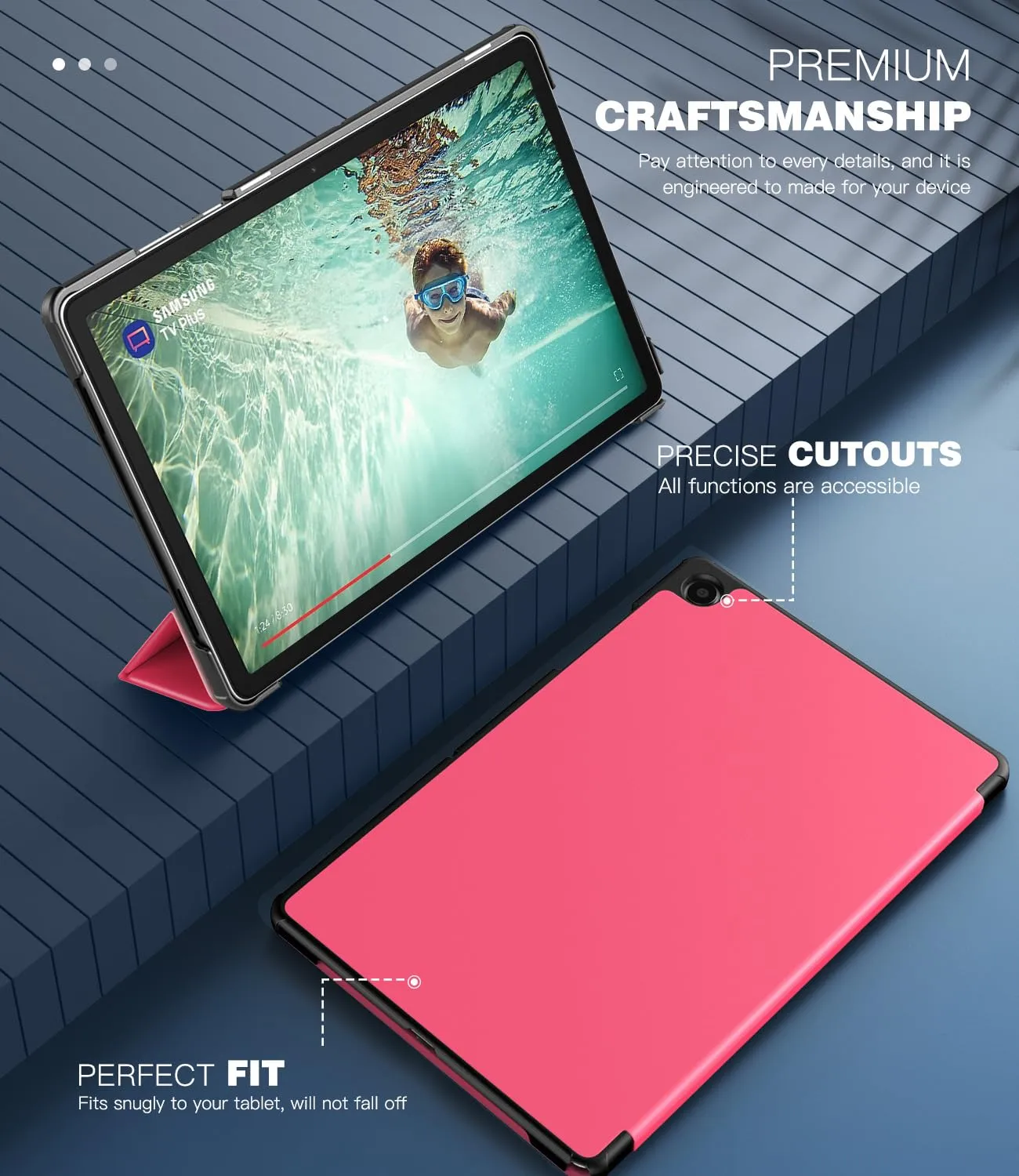 TiMOVO Cover per Samsung Galaxy Tab A11+/A9+ 11" (2025/2023), Rosa Pesca - immagine 4