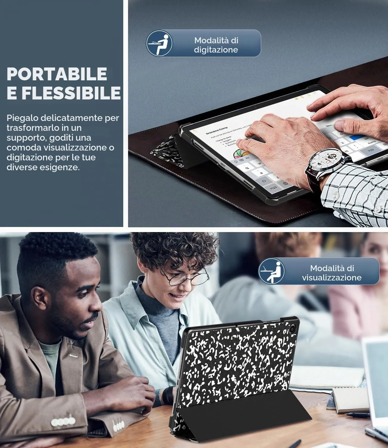TiMOVO Cover per Samsung Galaxy Tab A11+/A9+ 11" (2025/2023), Quaderno Nero - immagine 3
