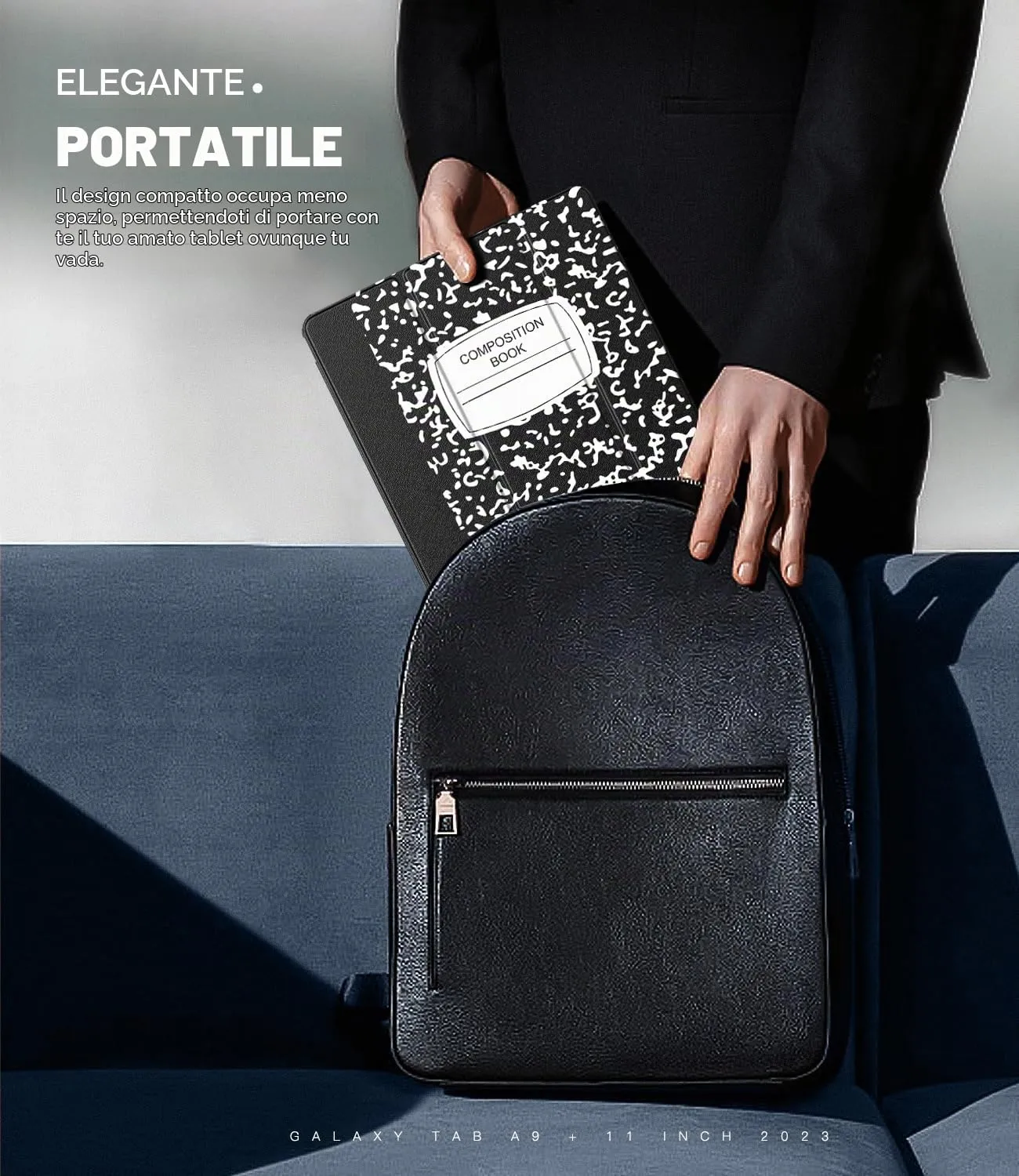 TiMOVO Cover per Samsung Galaxy Tab A11+/A9+ 11" (2025/2023), Quaderno Nero - immagine 7