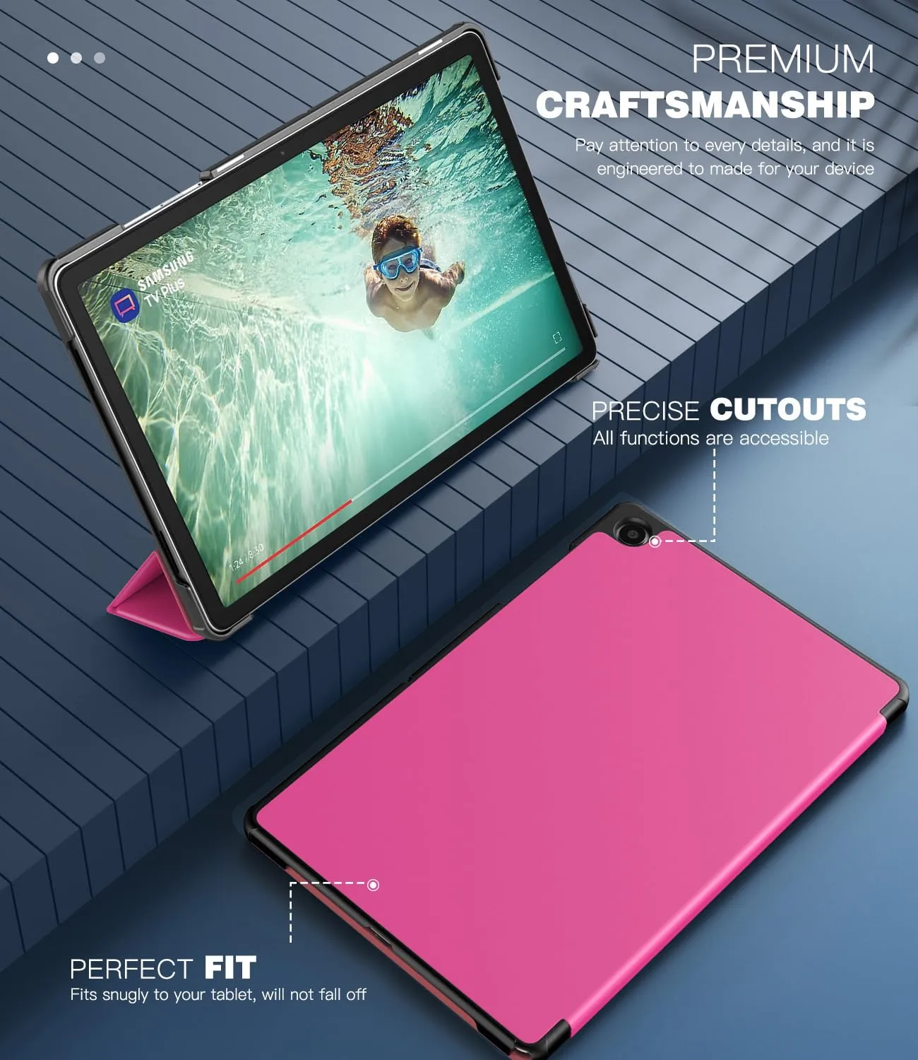 TiMOVO Cover per Samsung Galaxy Tab A11+/A11 Plus 11" 2025, Rosso Begonia - immagine 4