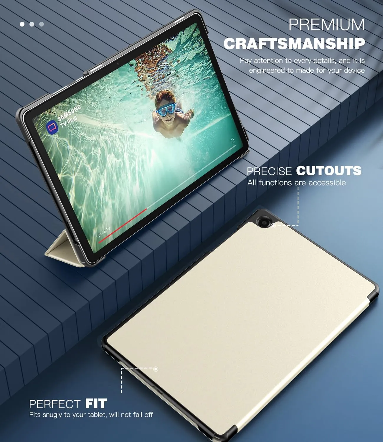 TiMOVO Cover per Samsung Galaxy Tab A11+/A9+ 11" (2025/2023), Oro Champagne - immagine 4