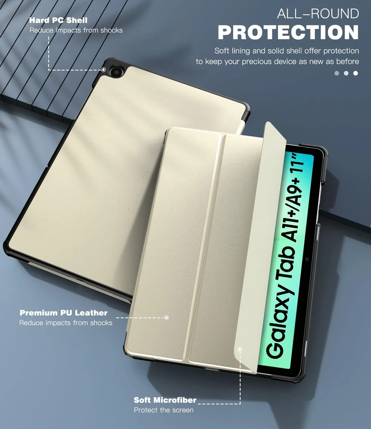 TiMOVO Cover per Samsung Galaxy Tab A11+/A9+ 11" (2025/2023), Oro Champagne - immagine 6