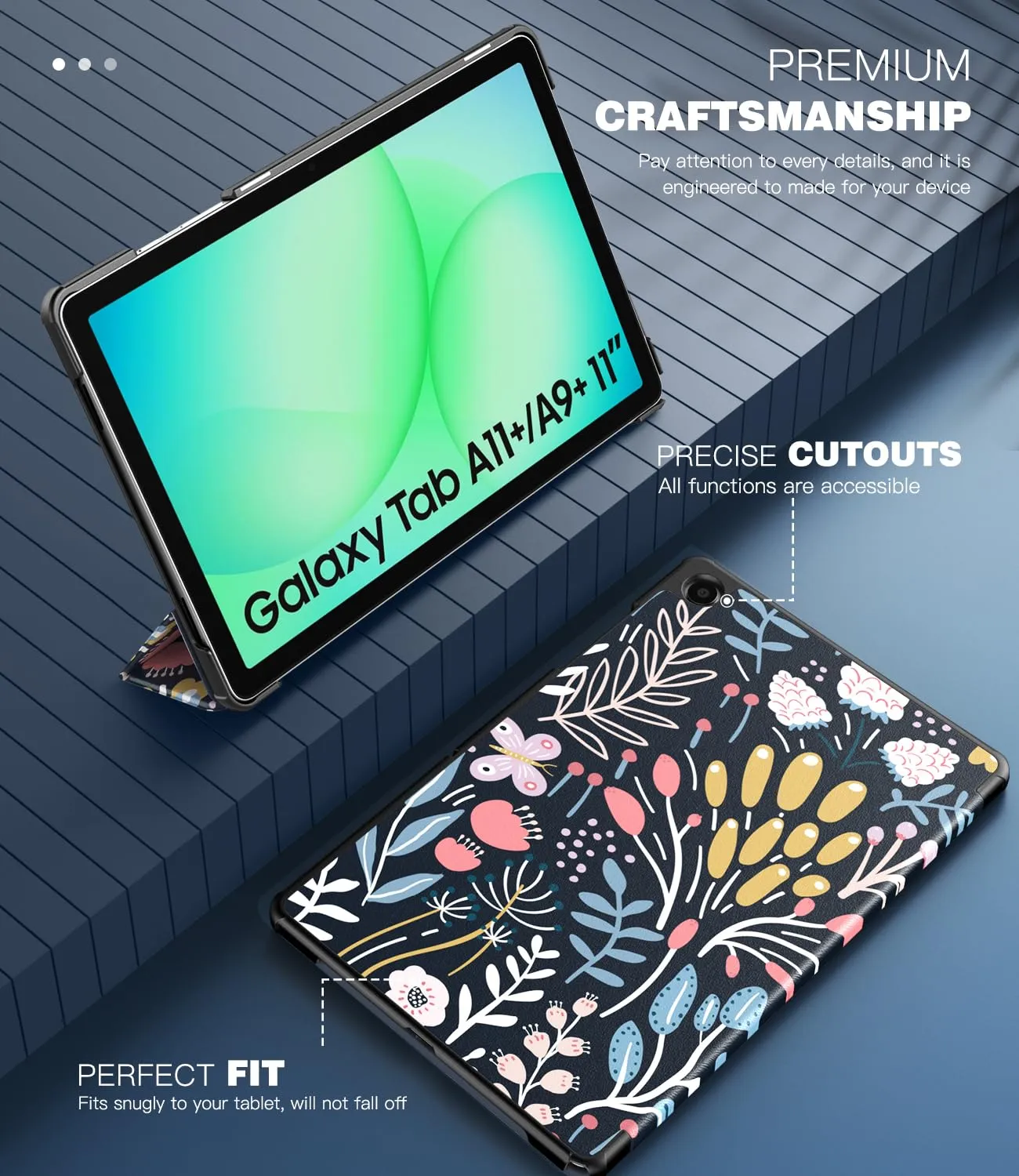TiMOVO Cover per Samsung Galaxy Tab A11+ / A9+ 11" (2025/2023), Fiore Colorato - immagine 4