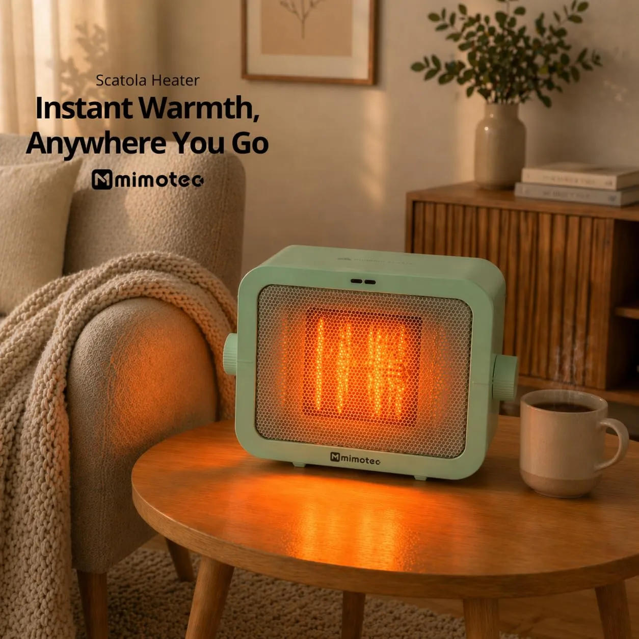 M Mimotec Calefattore Ceramico Elettrico Green 1500W MI7061 - immagine 3