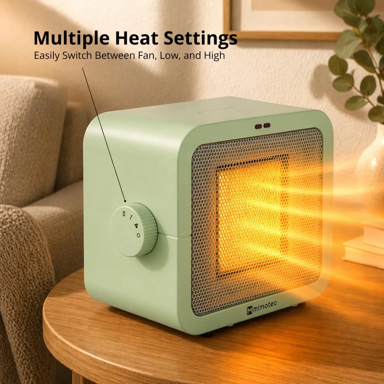 M Mimotec Calefattore Ceramico Elettrico Green 1500W MI7061 - immagine 8