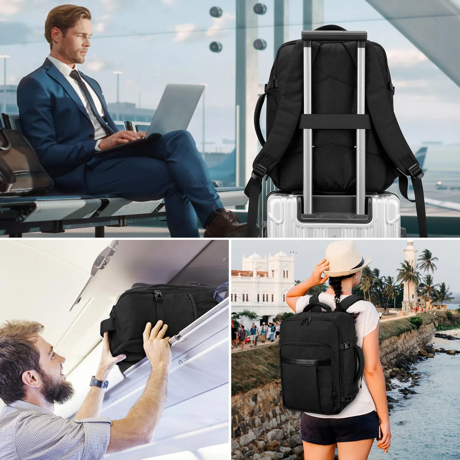 VSNOON Zaino da Viaggio Bagaglio a Mano Easyjet 45x36x20 cm, 32L - immagine 7