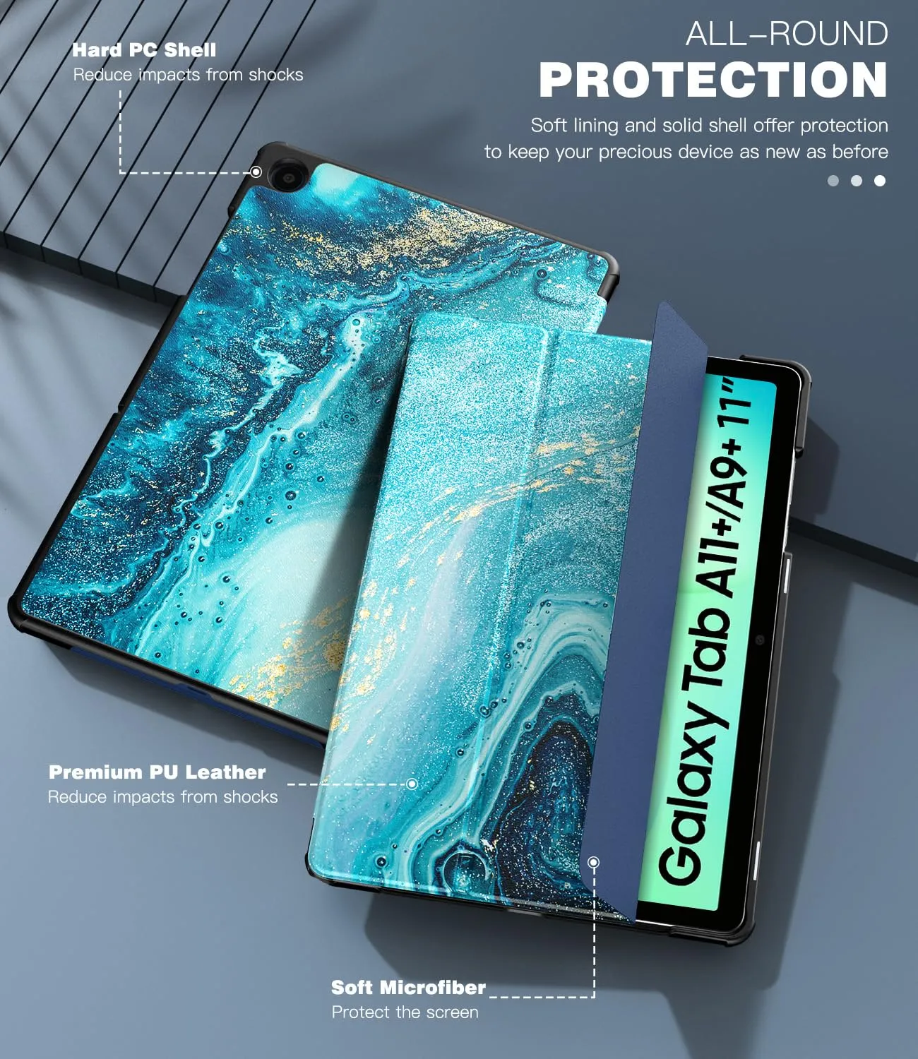 TiMOVO Cover per Samsung Galaxy Tab A11+/A9+ 11" (2025/2023), Doratura - immagine 6