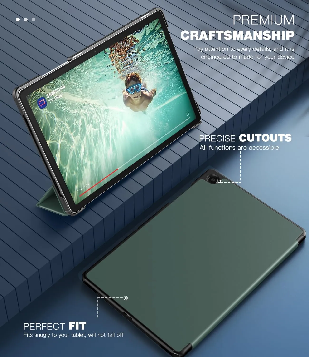 TiMOVO Cover per Samsung Galaxy Tab A11+/A9+ 11" (2025/2023), Verde Notte - immagine 4