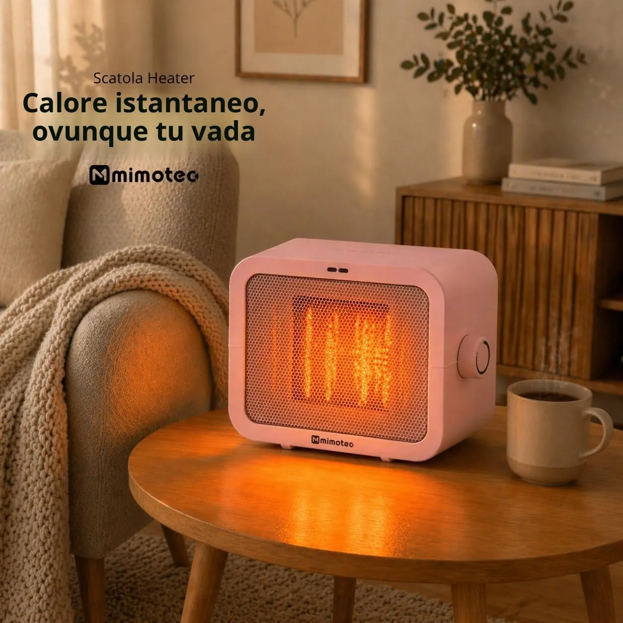 M Mimotec Calefattore Ceramico Elettrico Pink 1500W MI7060 - immagine 3